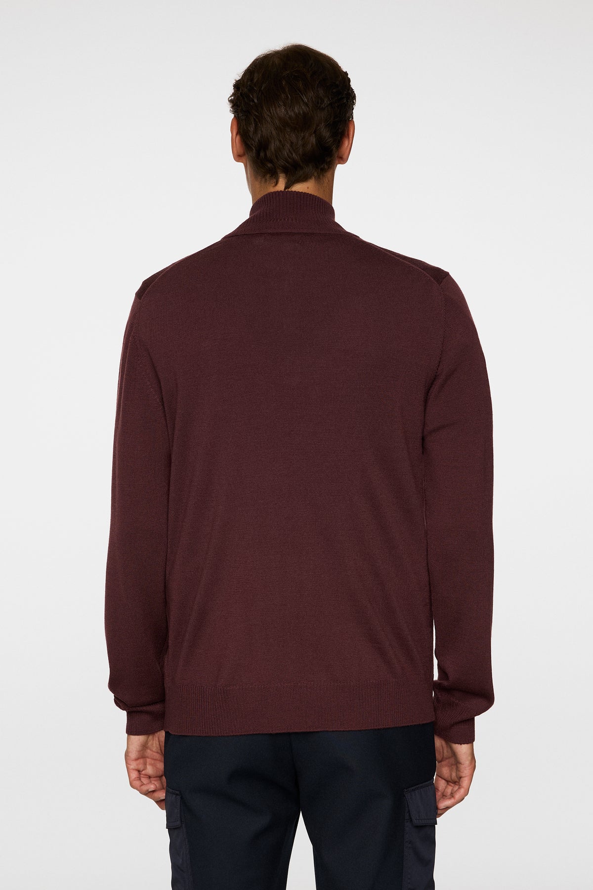 Kiyan Merino Quarter Zip in Huckleberry by J.Lindeberg