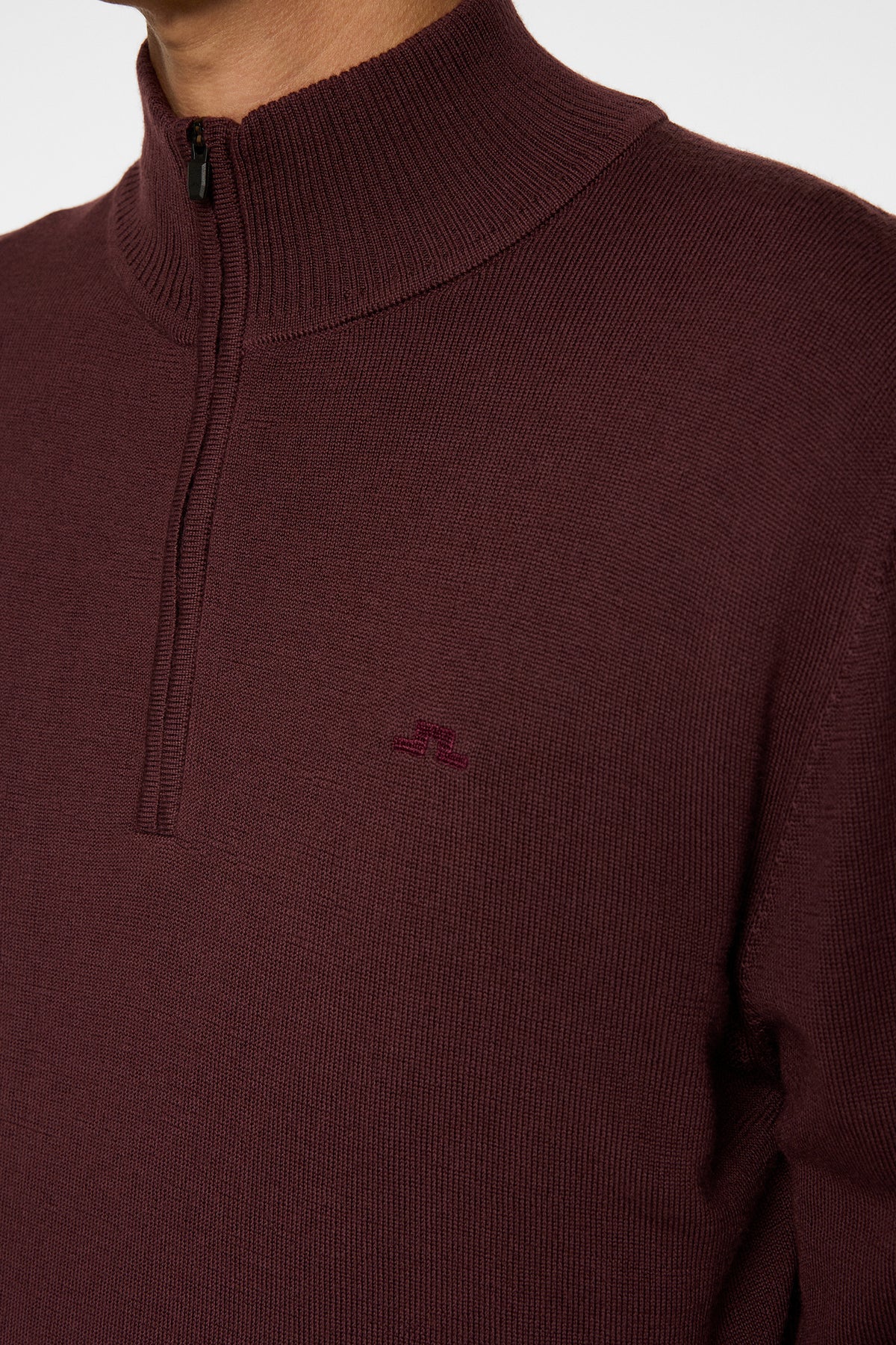Kiyan Merino Quarter Zip in Huckleberry by J.Lindeberg