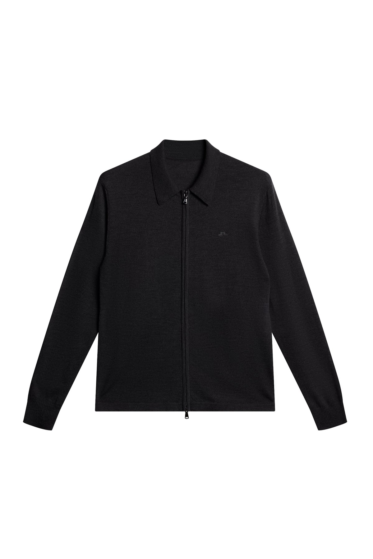 Kaleb Merino Zip Cardigan in Dark Grey Melange by J.Lindeberg
