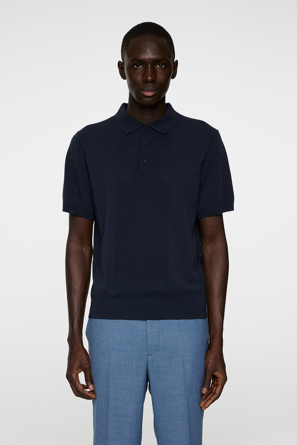 Reymond Solid Stripe Polo / JL Navy