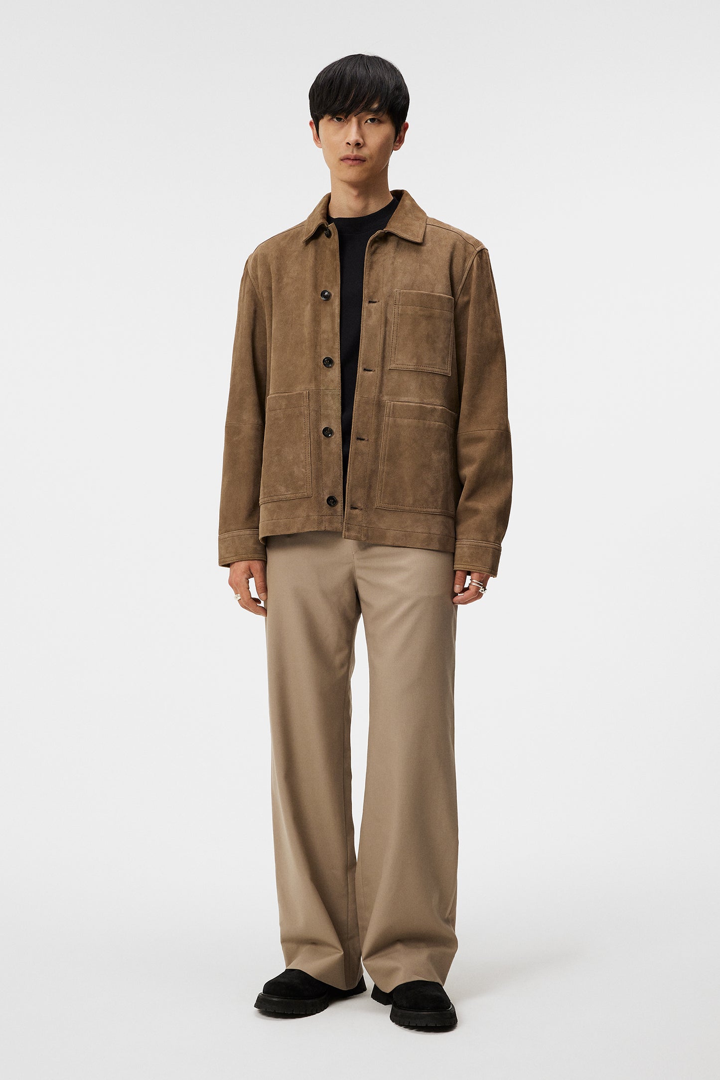 Walt Suede Overshirt in Walnut by J.Lindeberg