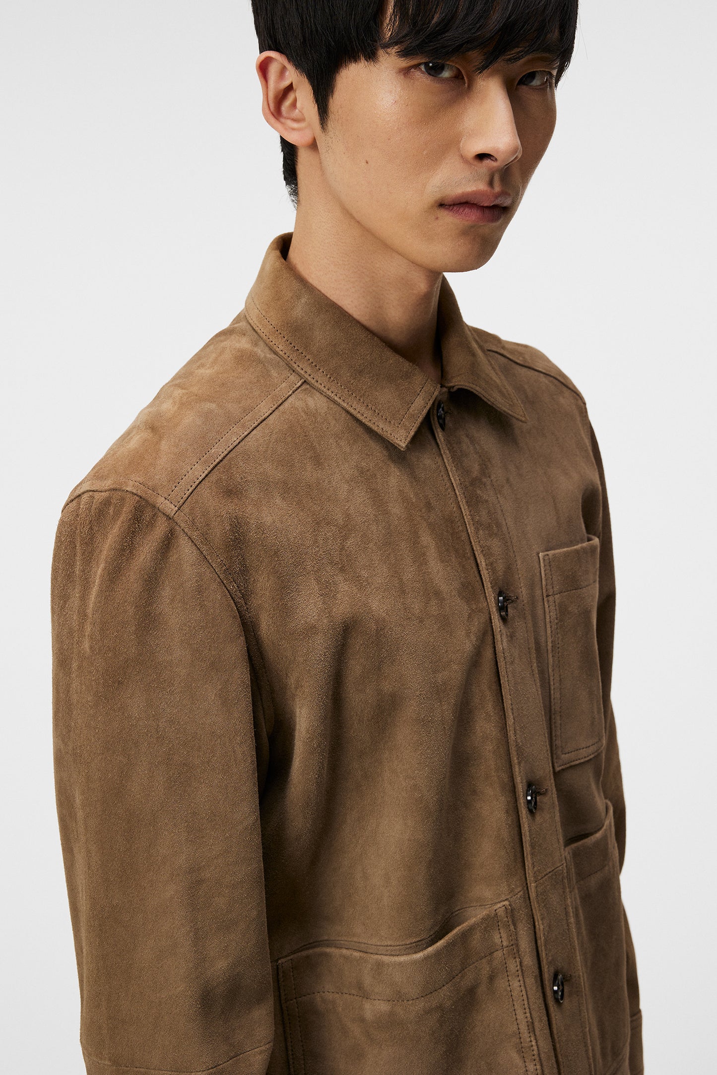 Walt Suede Overshirt in Walnut by J.Lindeberg