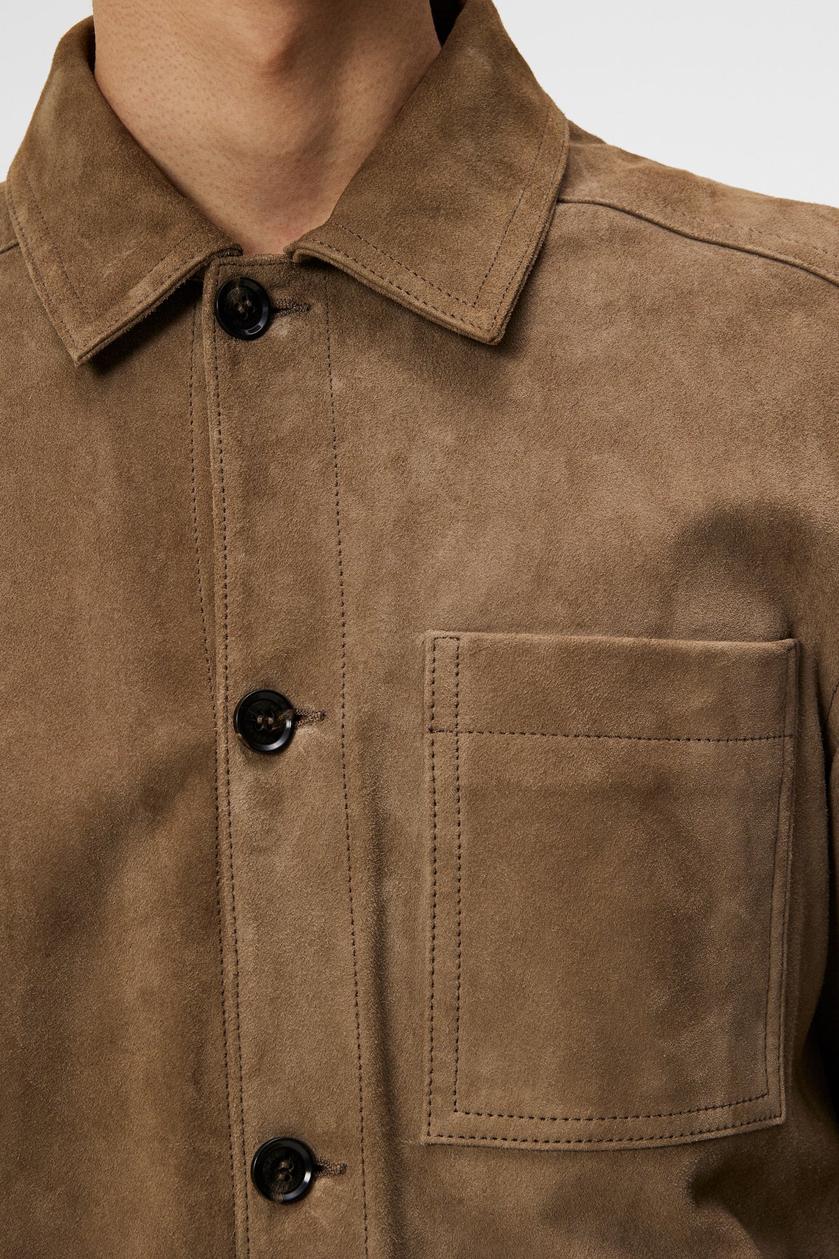 Walt Suede Overshirt in Walnut by J.Lindeberg