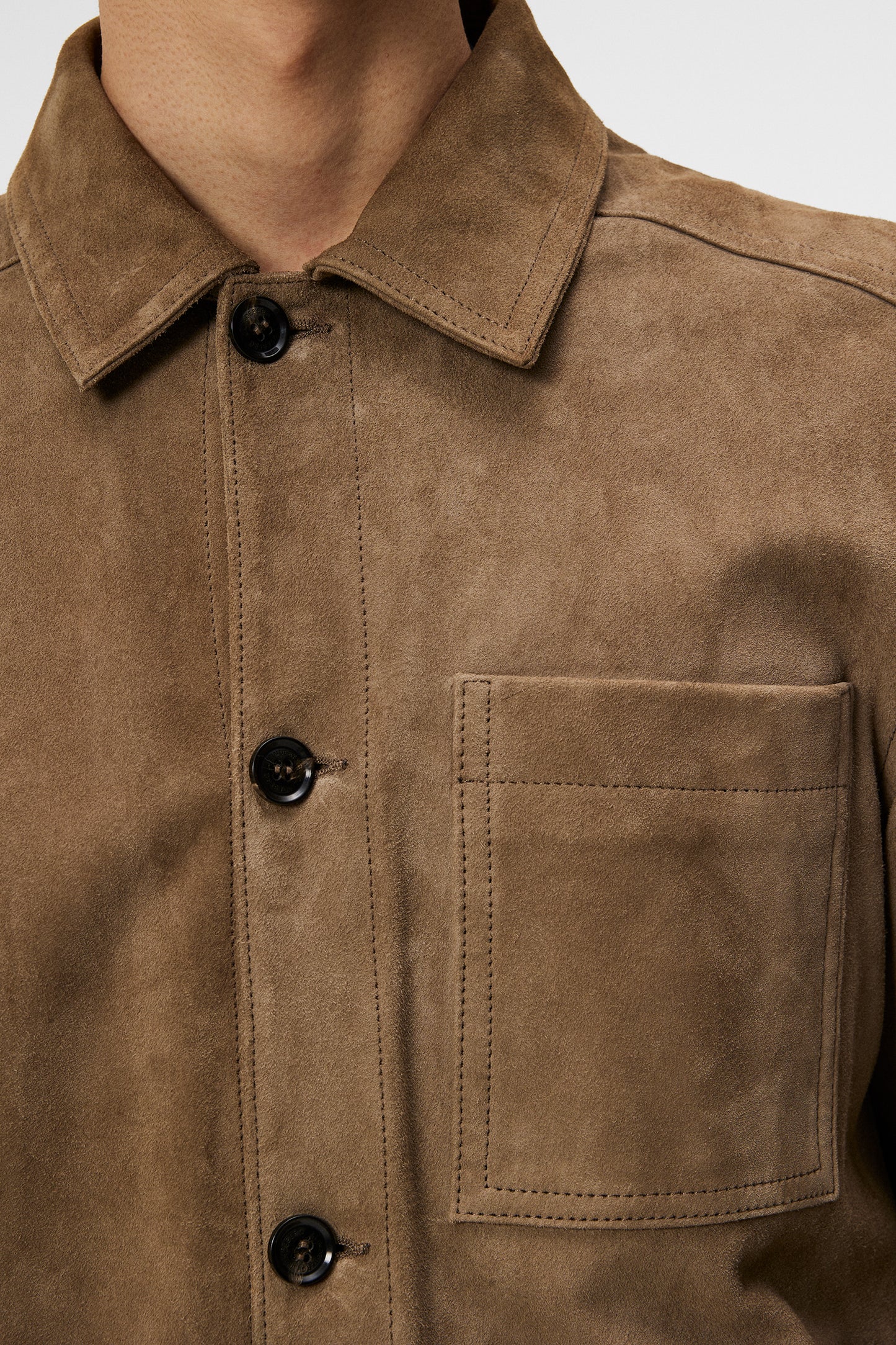 Walt Suede Overshirt in Walnut by J.Lindeberg
