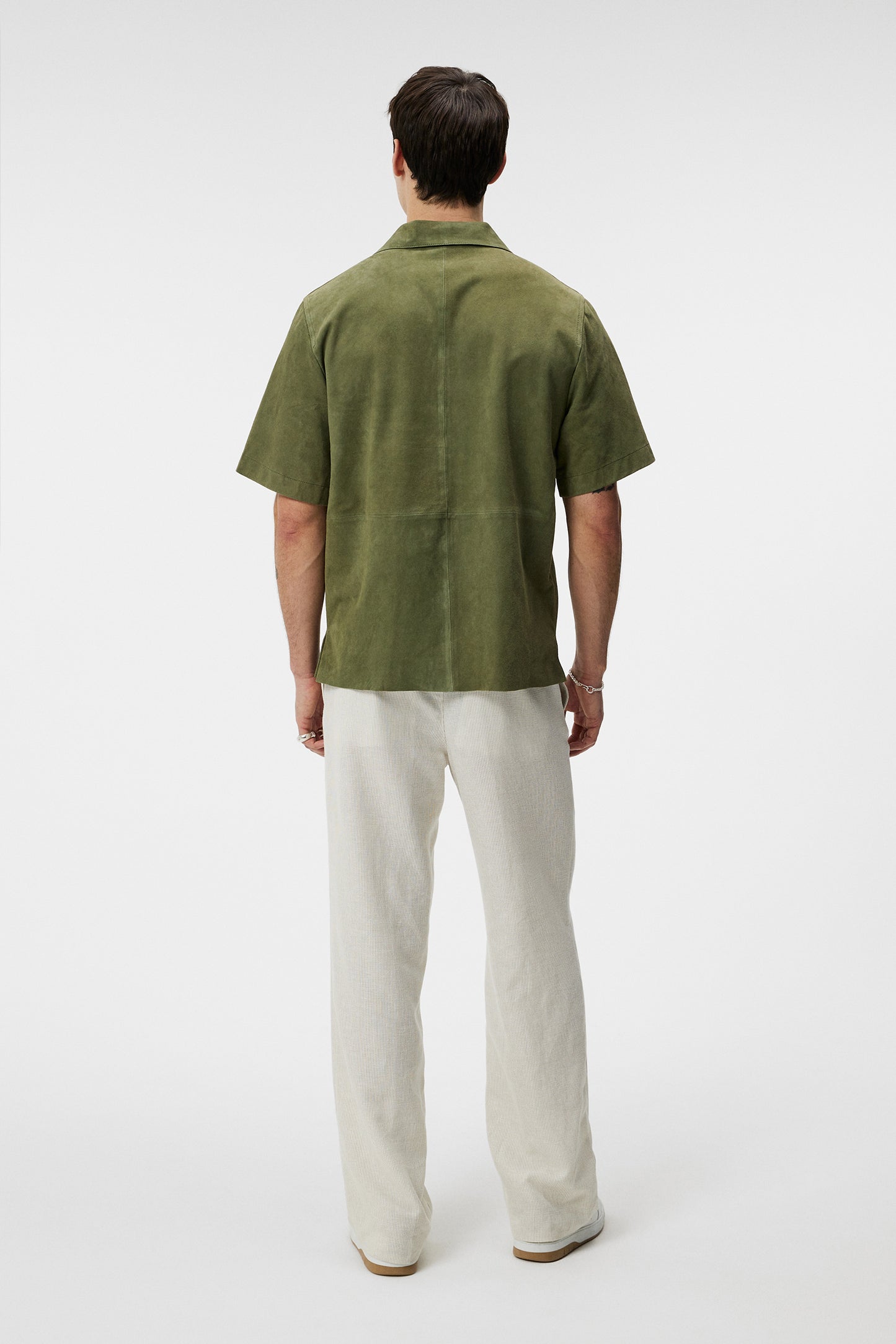 Scottie Suede Overshirt in Oil Green by J.Lindeberg