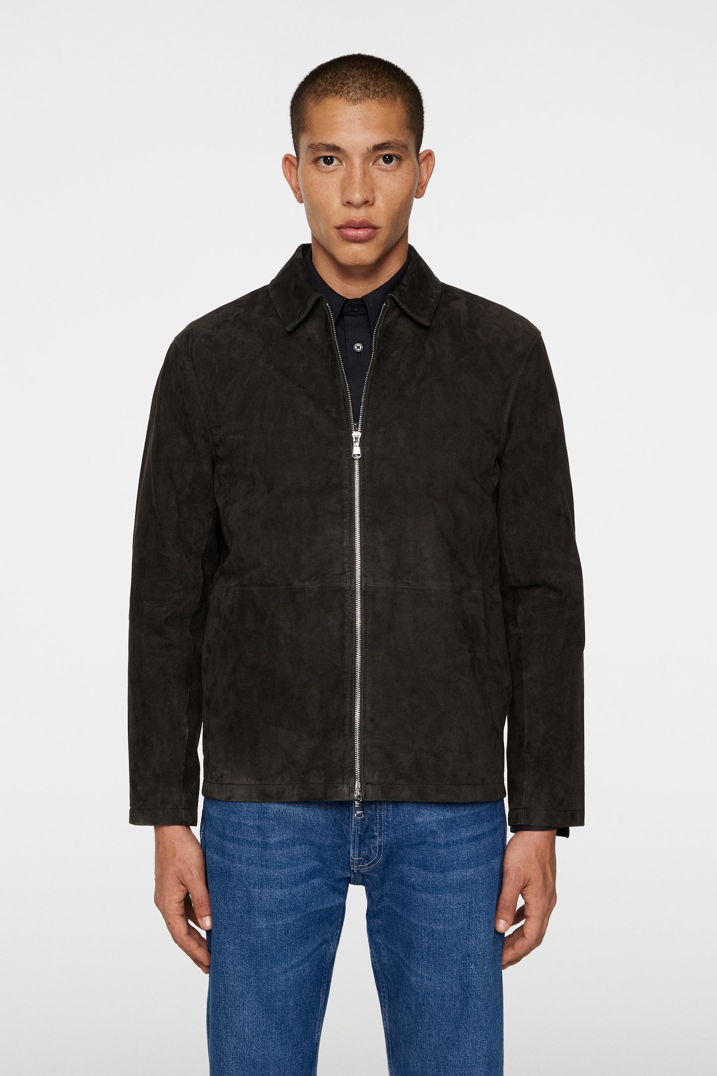 Jonah WR Suede Overshirt in Washed Black by J.Lindeberg