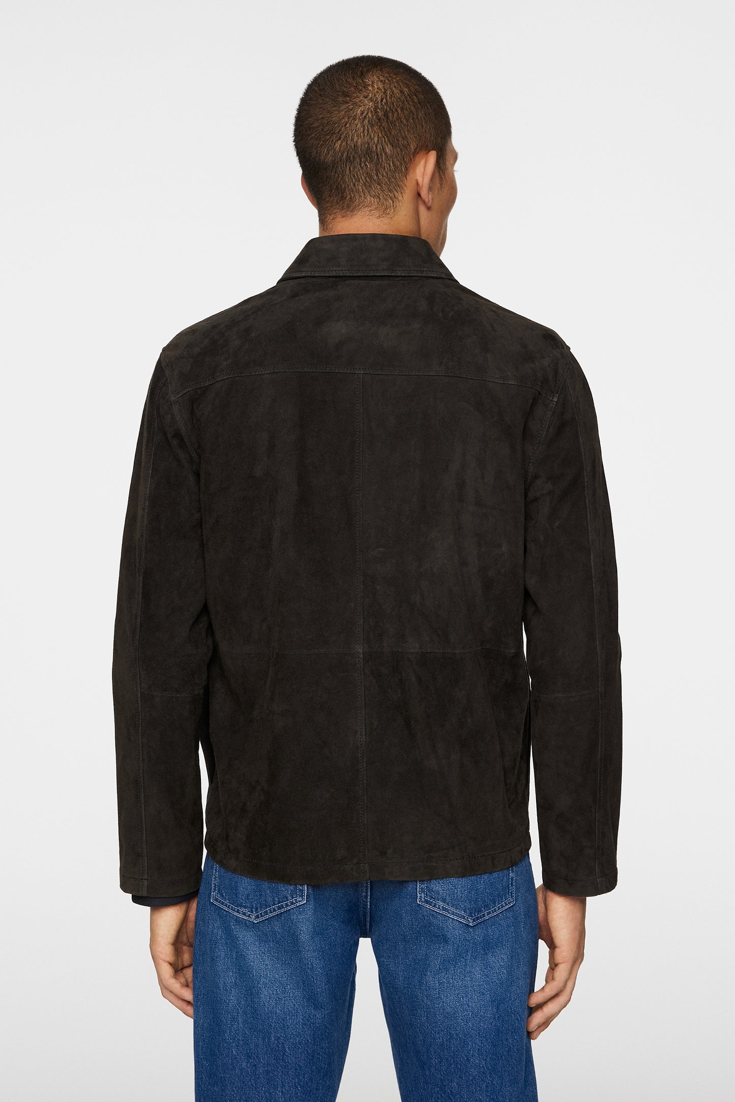 Jonah WR Suede Overshirt in Washed Black by J.Lindeberg