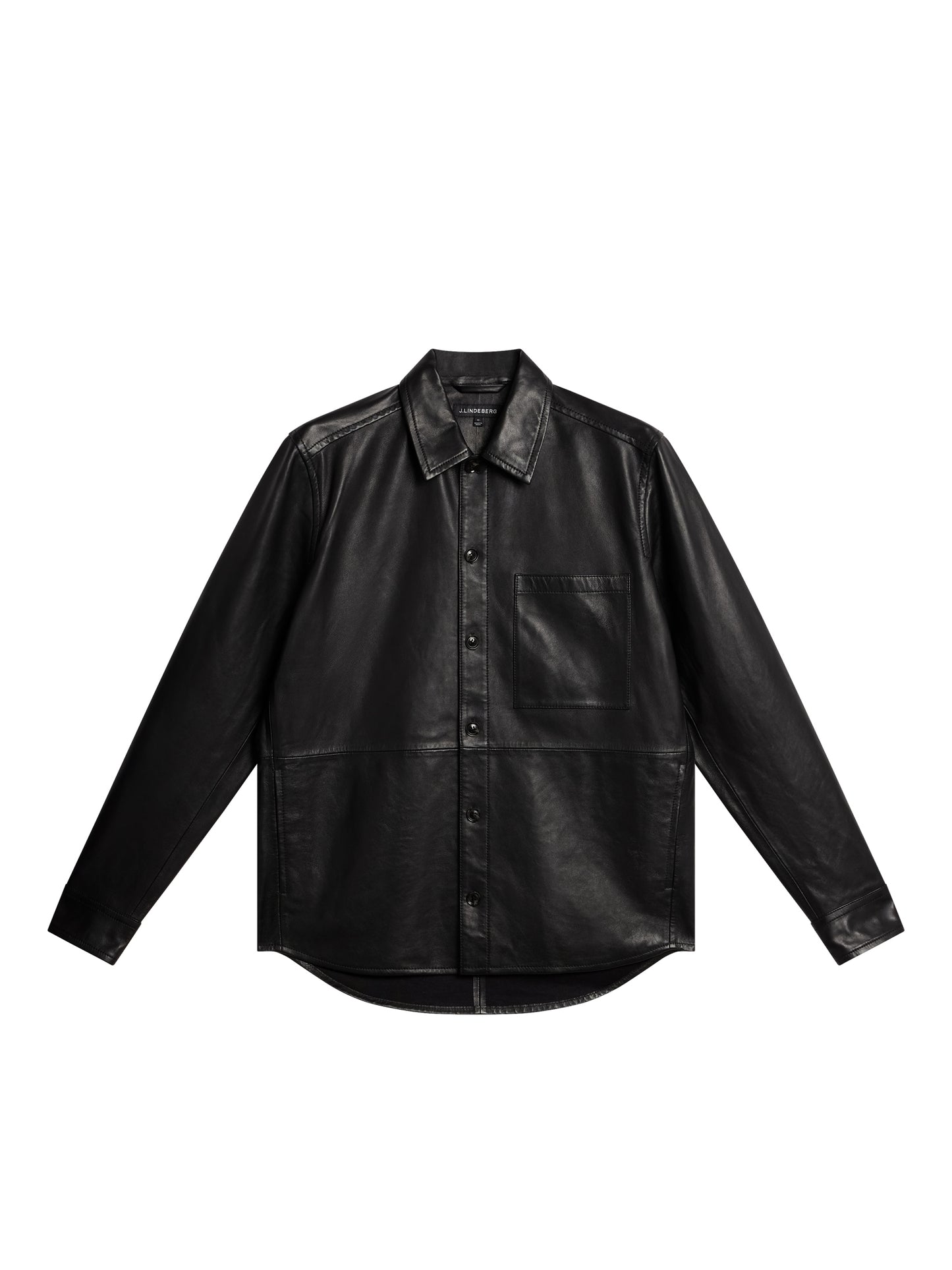 Lanson Leather Overshirt in Black by J.Lindeberg