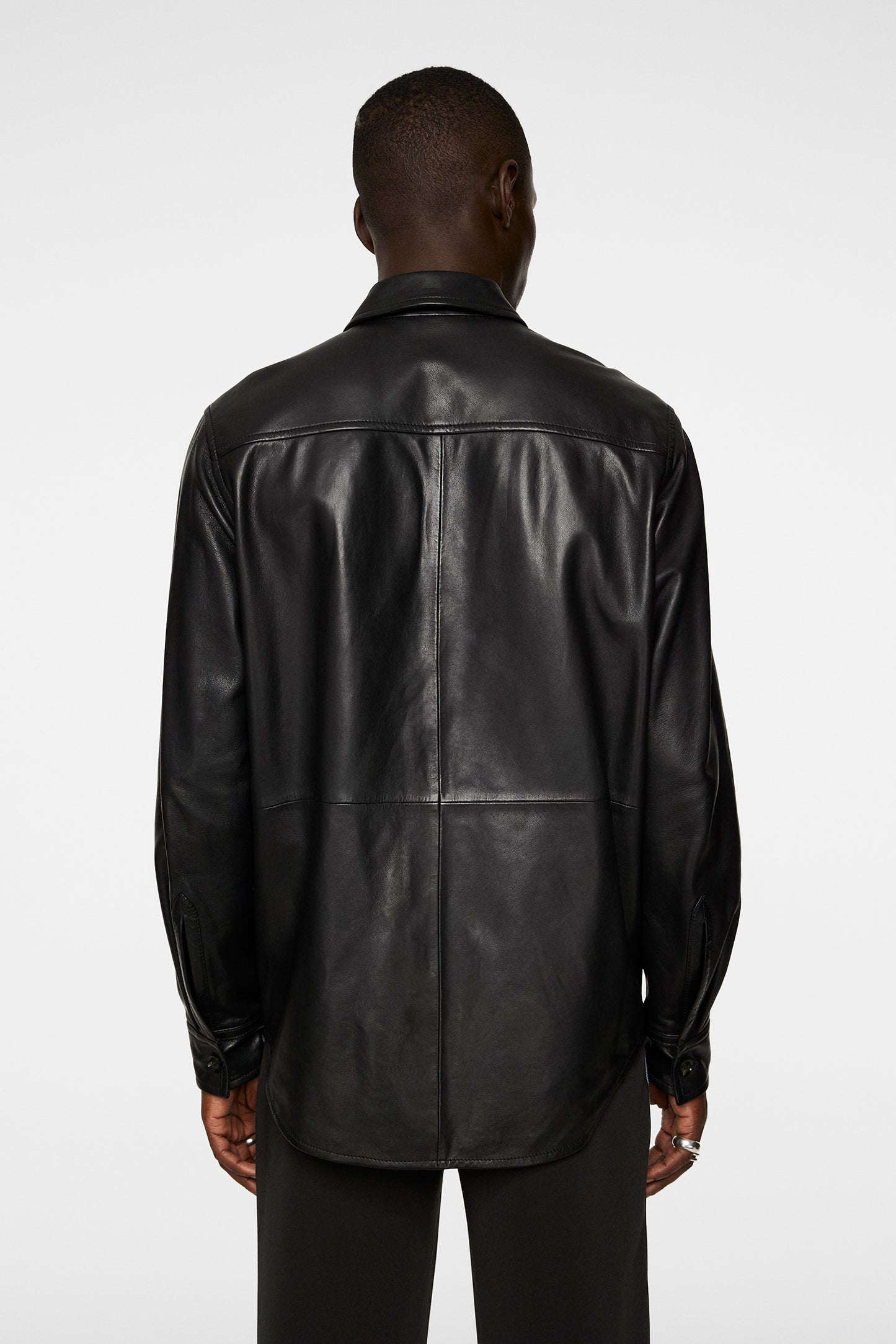 Lanson Leather Overshirt in Black by J.Lindeberg