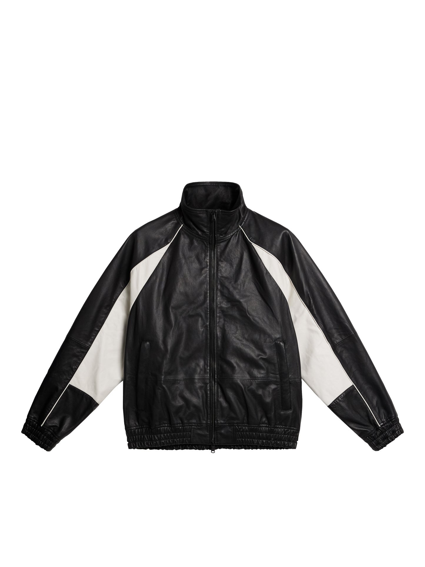 Lex Leather Track Jacket in Black by J.Lindeberg