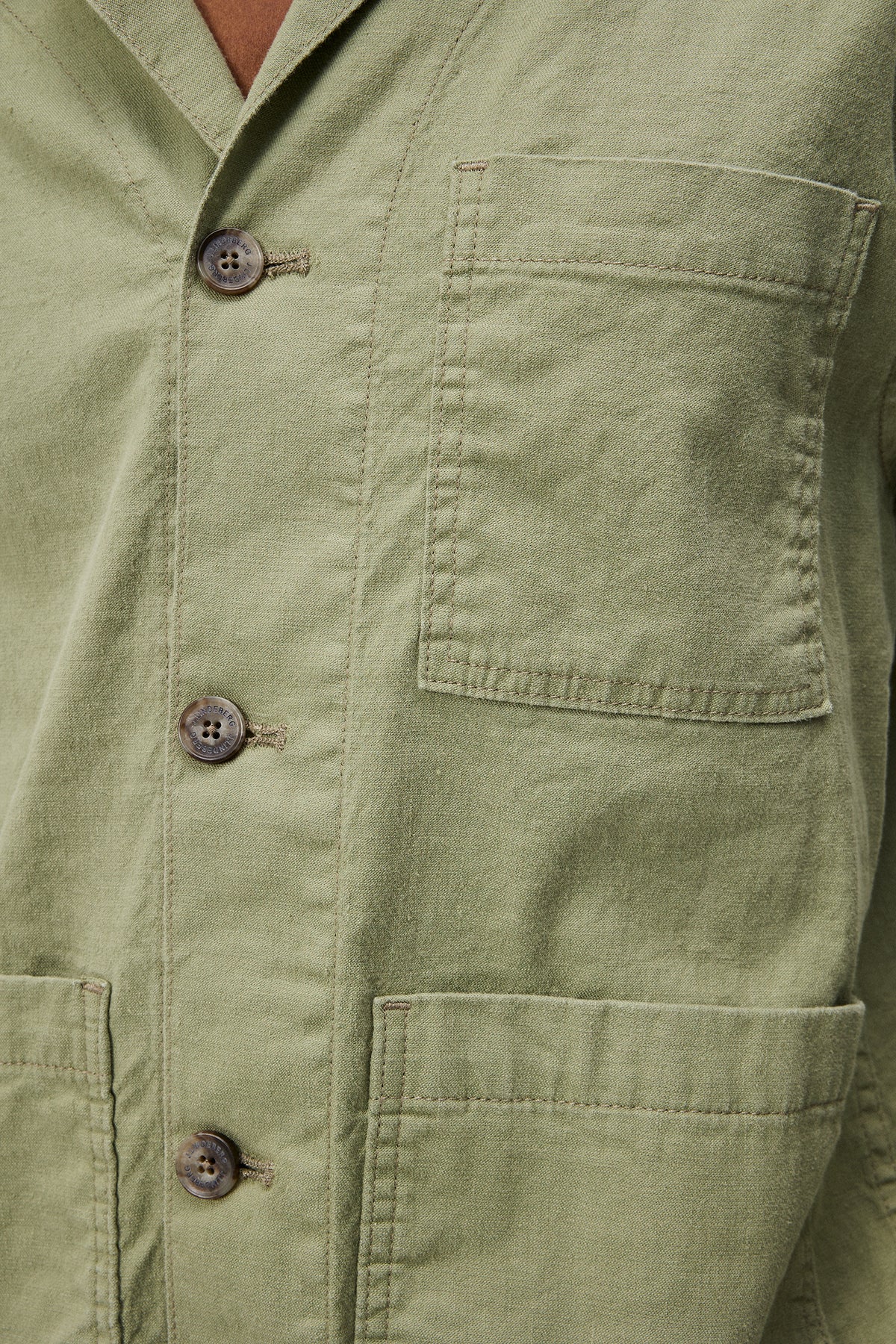 Errol Linen workwear overshirt in Oil Green by J.Lindeberg