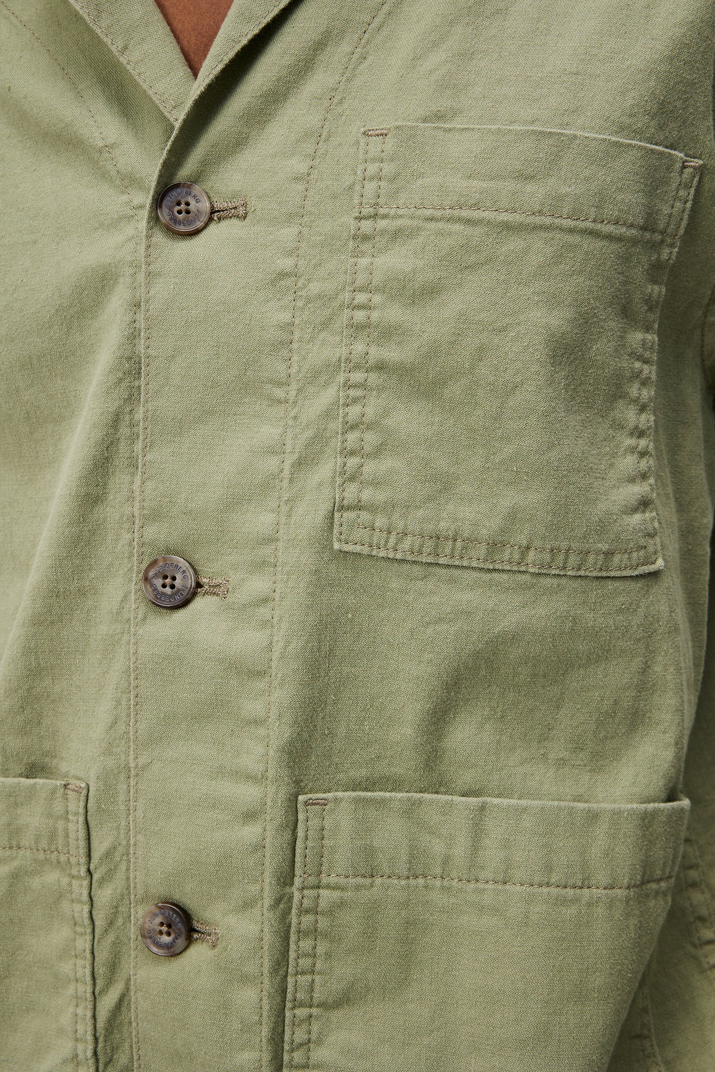 Errol Linen workwear overshirt in Oil Green by J.Lindeberg