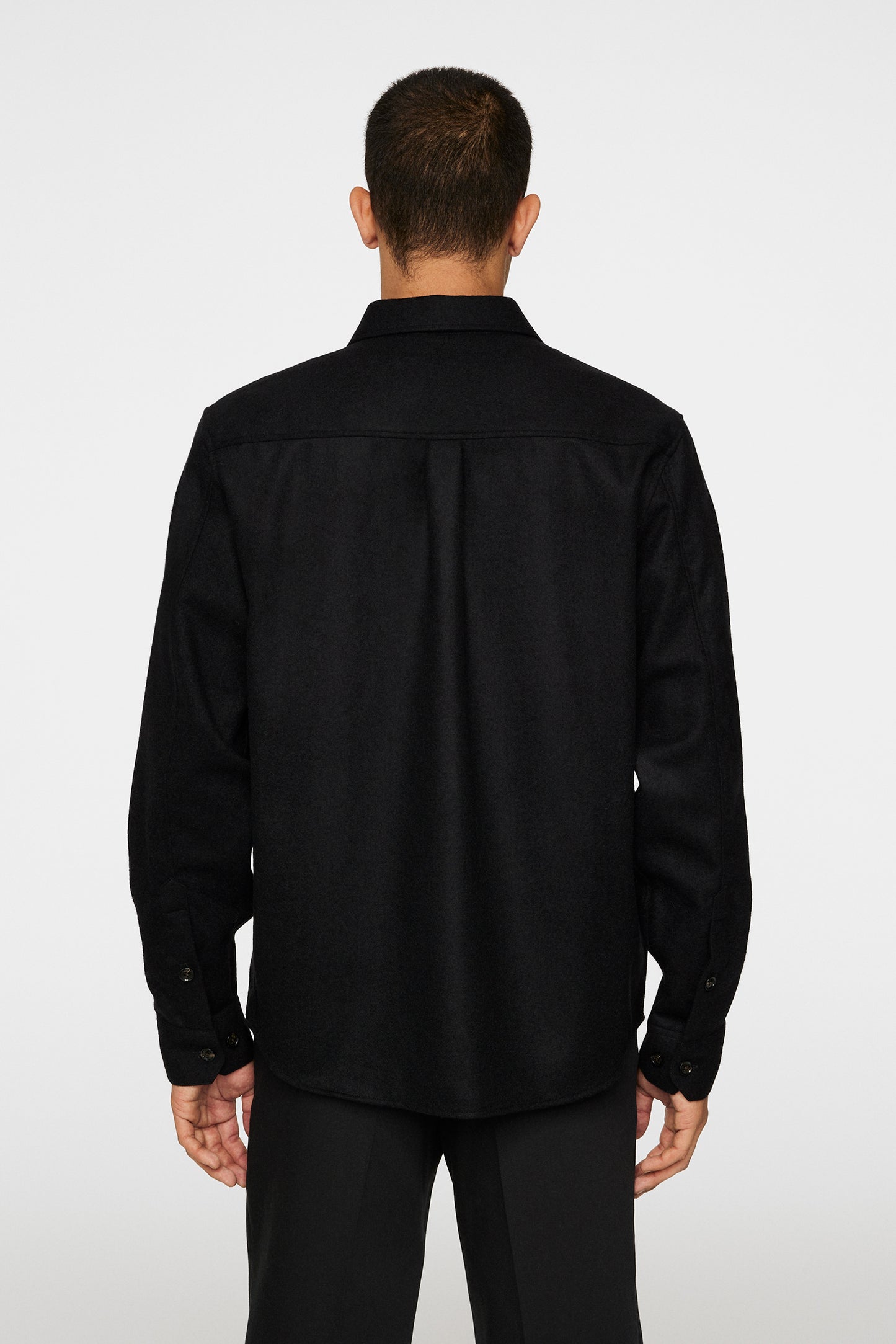 Flat Wool Overshirt in Black by J.Lindeberg