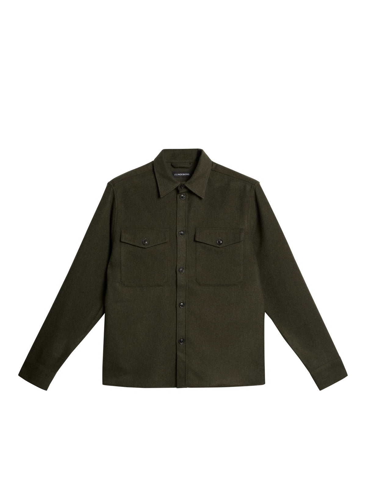 Flat Wool Overshirt in Forest Green by J.Lindeberg