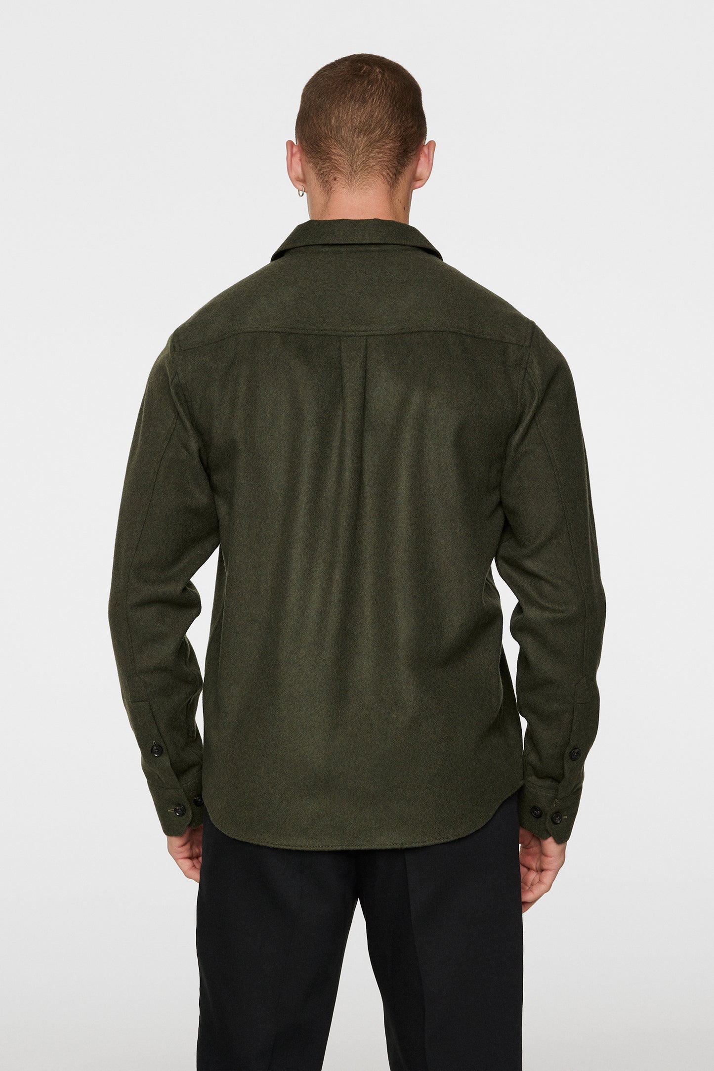 Flat Wool Overshirt in Forest Green by J.Lindeberg