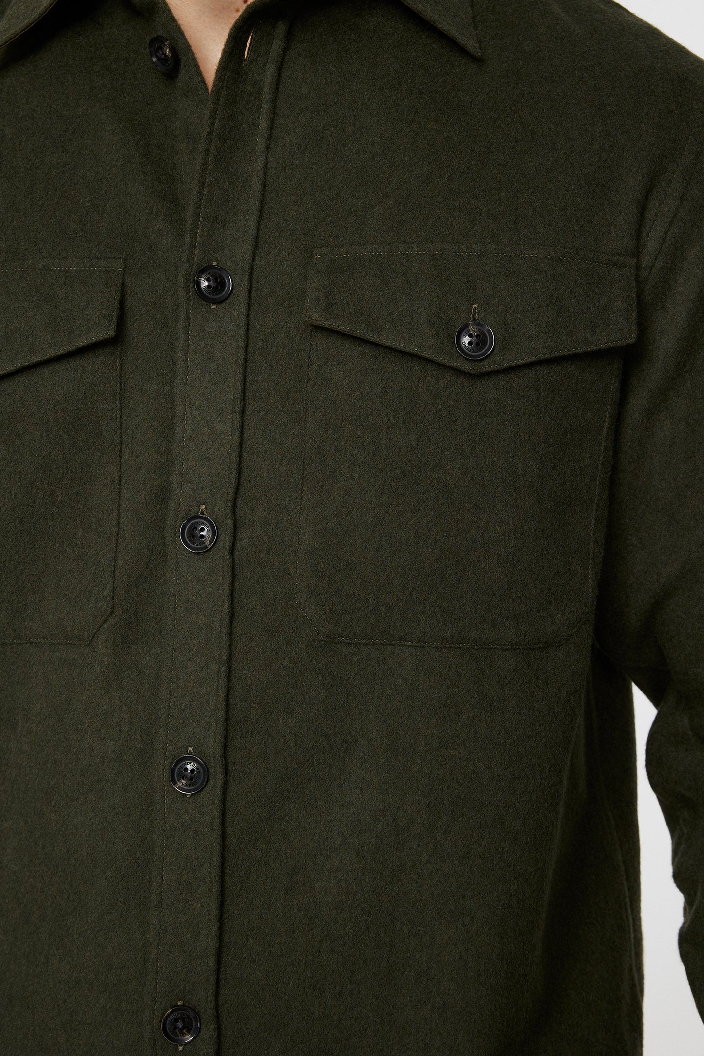 Flat Wool Overshirt in Forest Green by J.Lindeberg