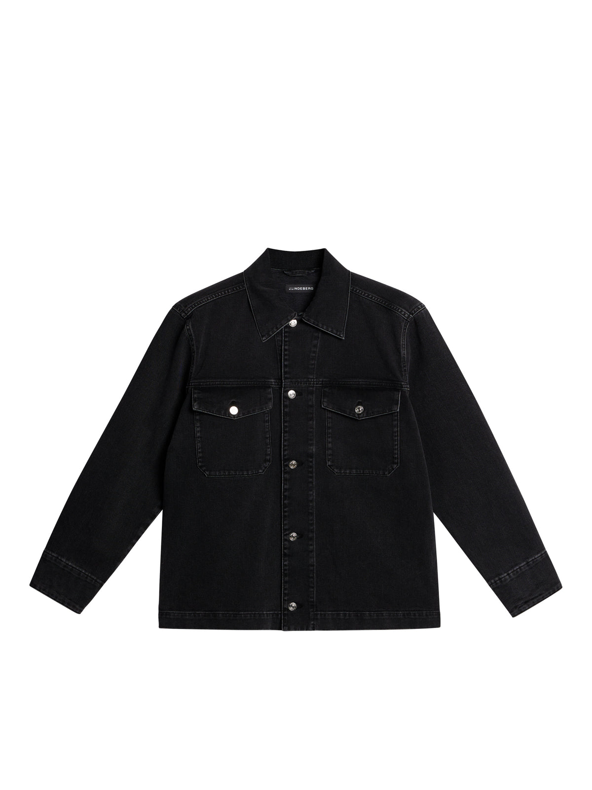 Hunt Washed Denim Overshirt in Black by J.Lindeberg