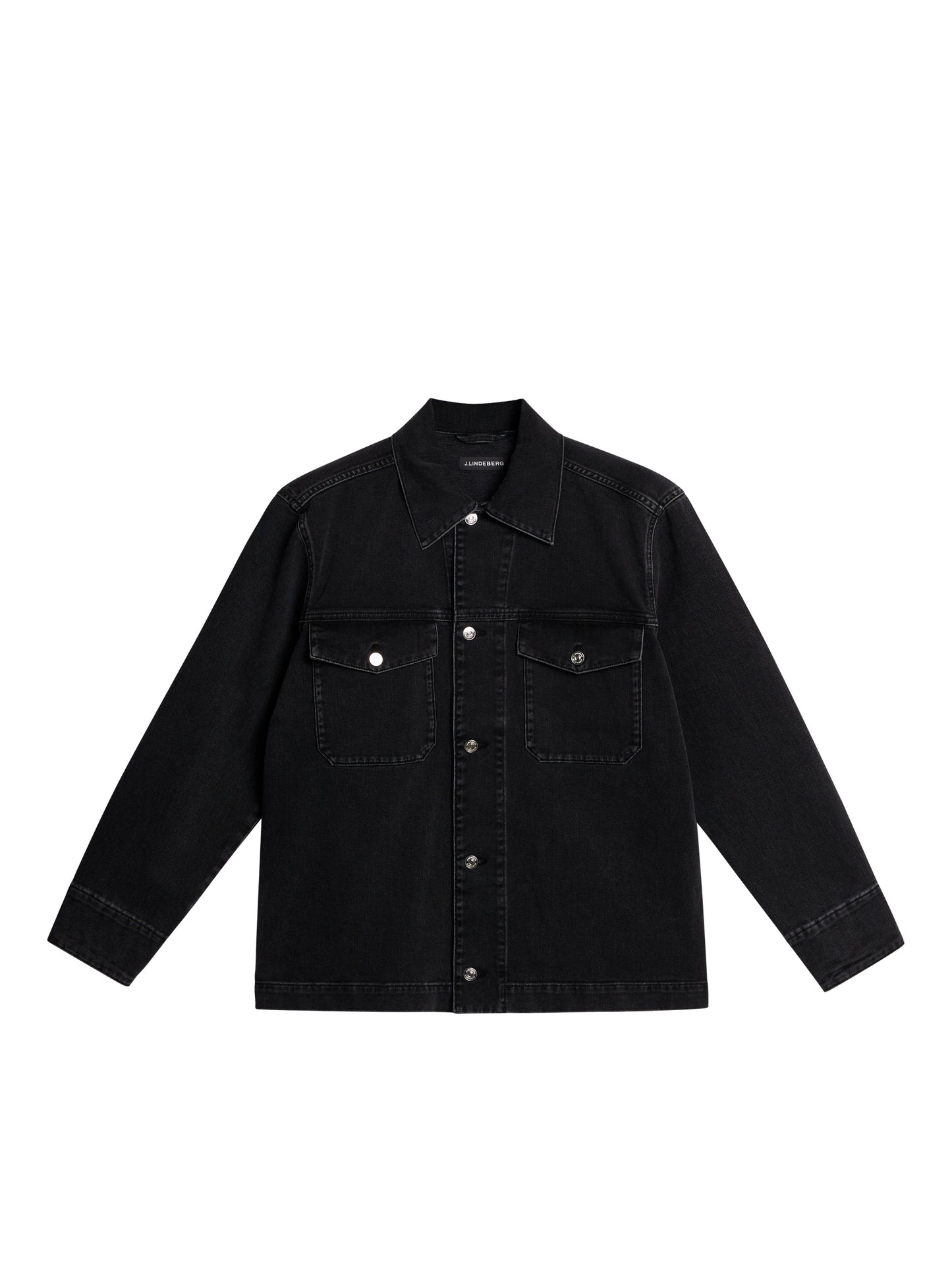 Hunt Washed Denim Overshirt in Black by J.Lindeberg