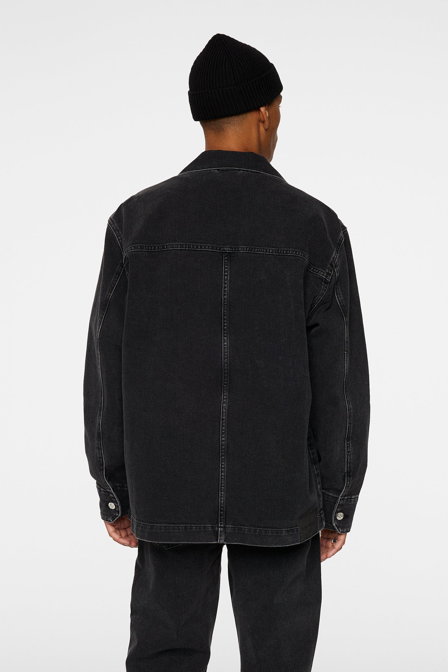 Hunt Washed Denim Overshirt in Black by J.Lindeberg