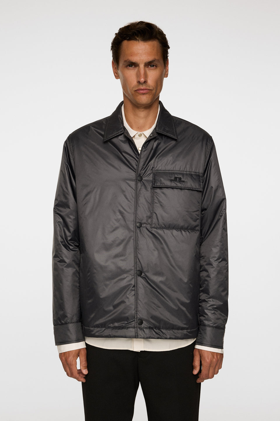 Nile Nylon padded Overshirt / Asphalt