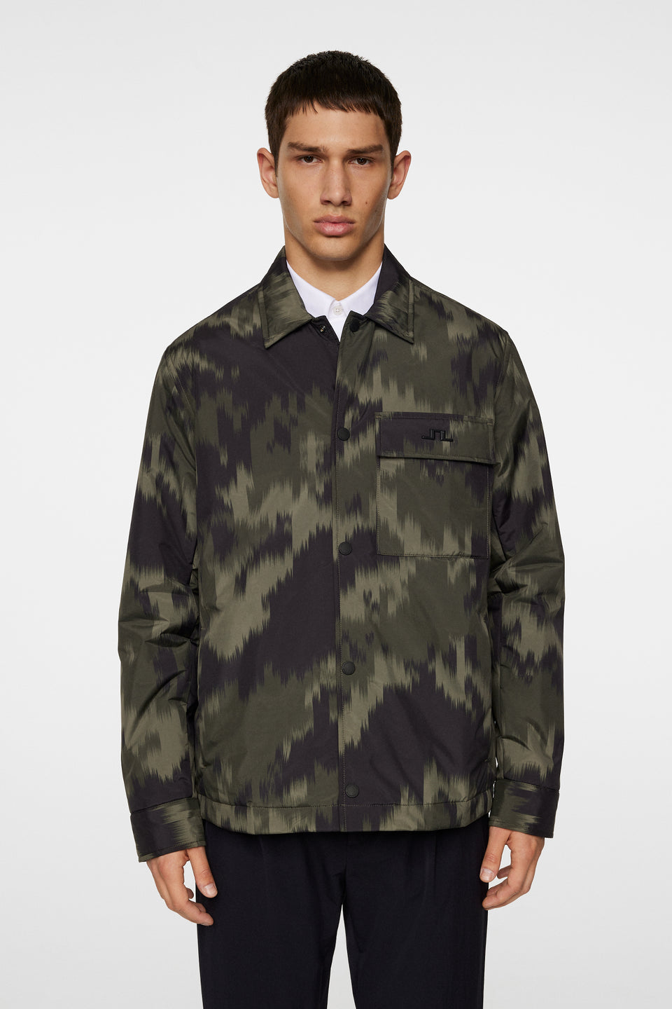 Nile Print padded Overshirt / Warp Forest L
