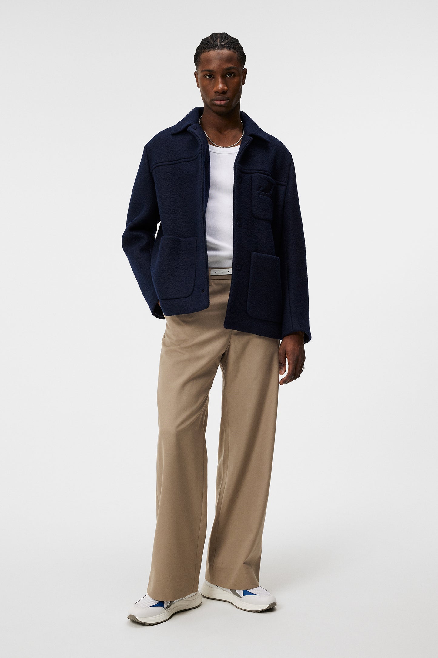 Ferdi Wool Mix Jacket in JL Navy by J.Lindeberg