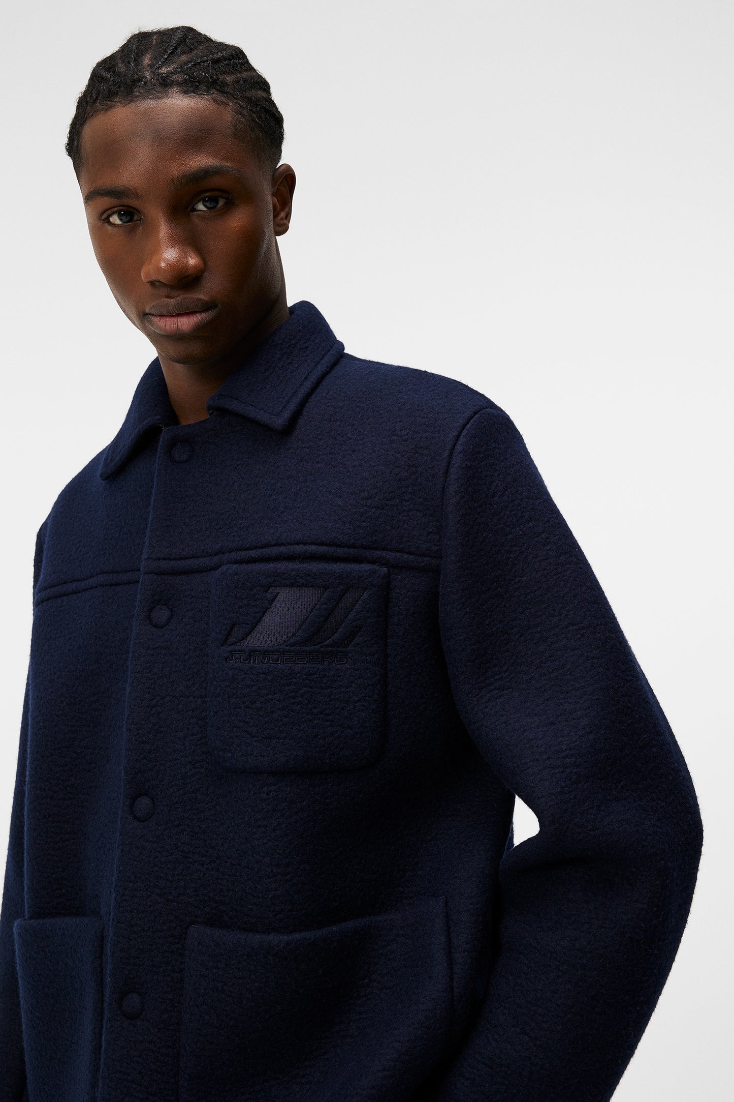 Ferdi Wool Mix Jacket in JL Navy by J.Lindeberg