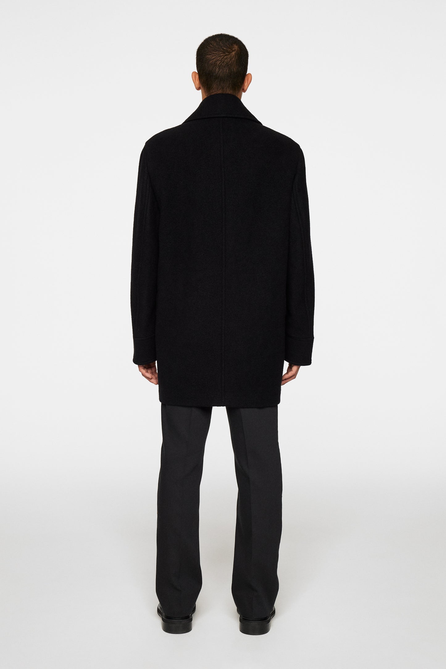 Arno Double Breasted Coat in Black by J.Lindeberg