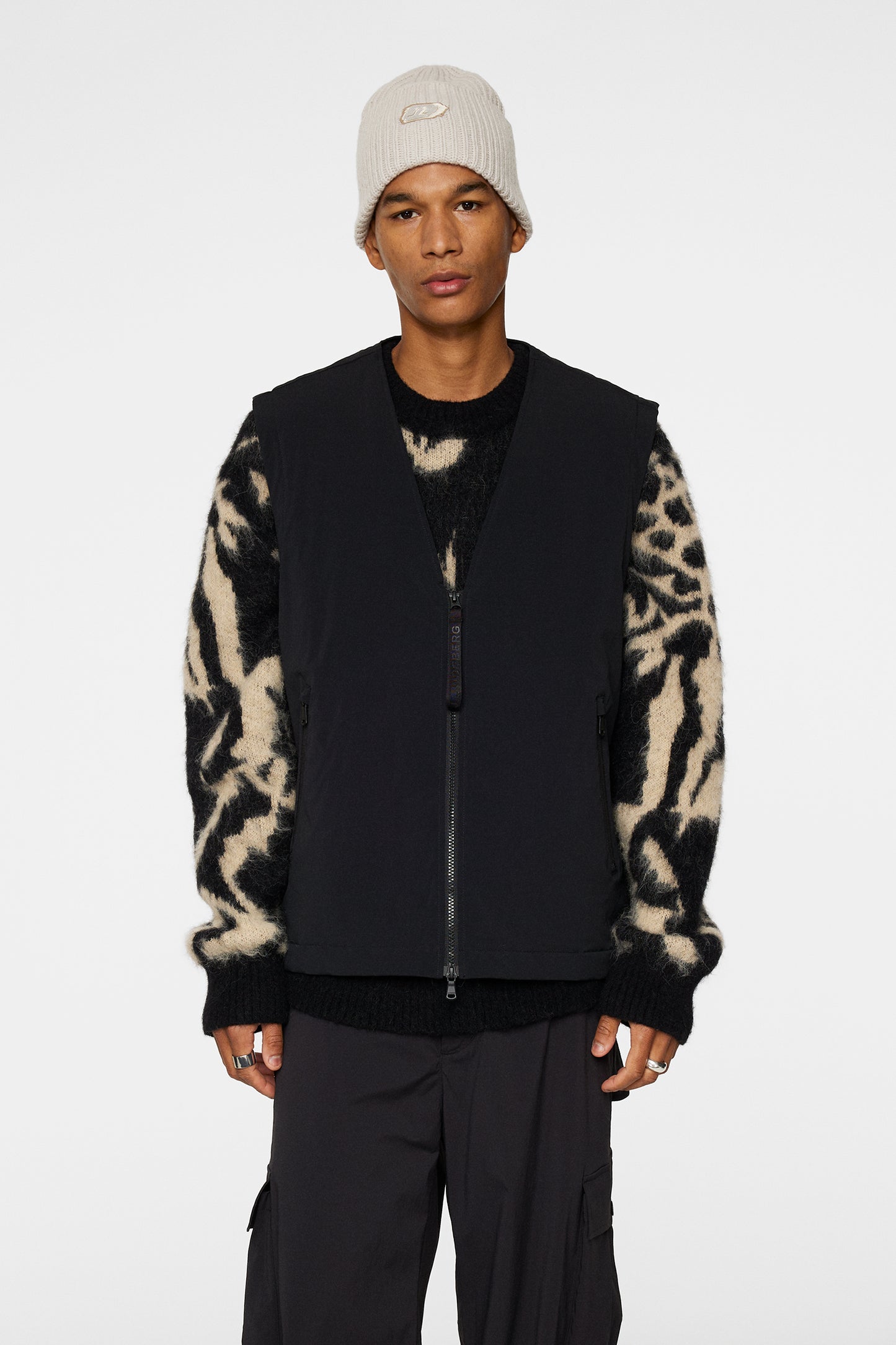 Cain Padded Vest in Black by J.Lindeberg