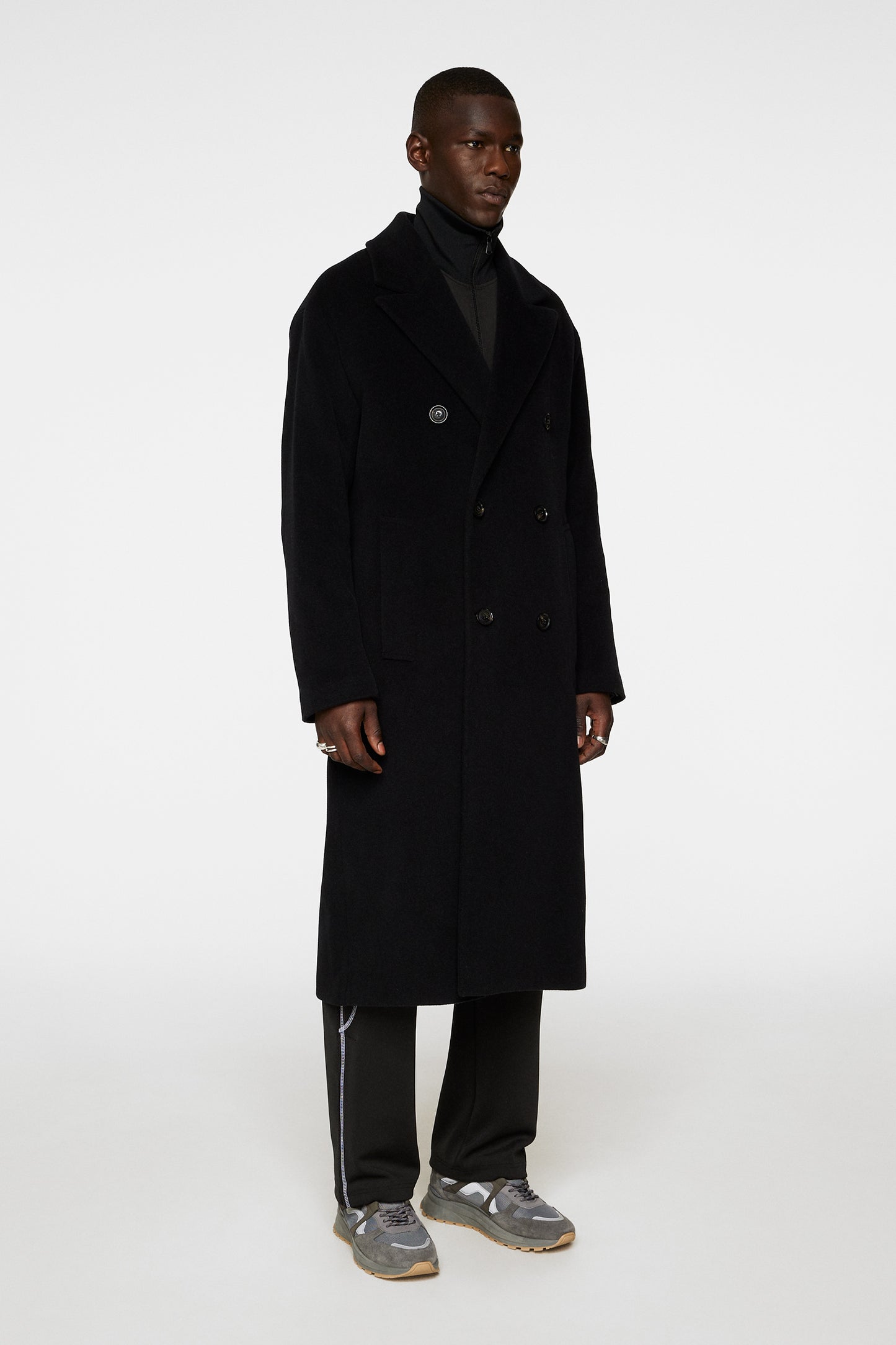 Willy Wool Coat in Black by J.Lindeberg