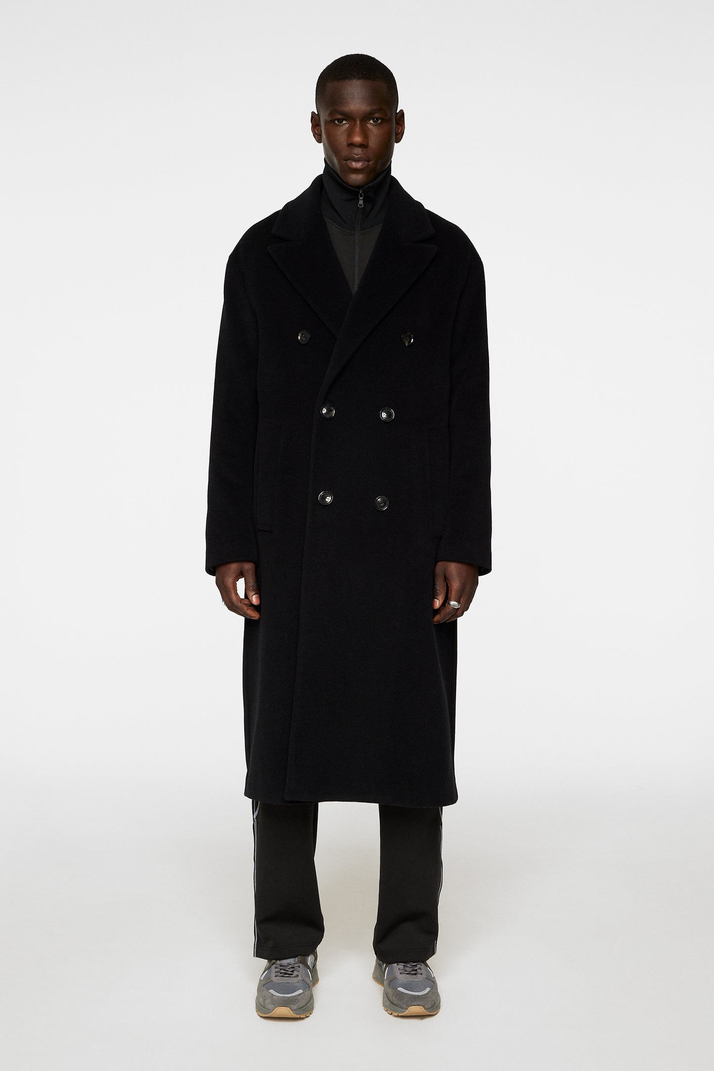 Willy Wool Coat in Black by J.Lindeberg