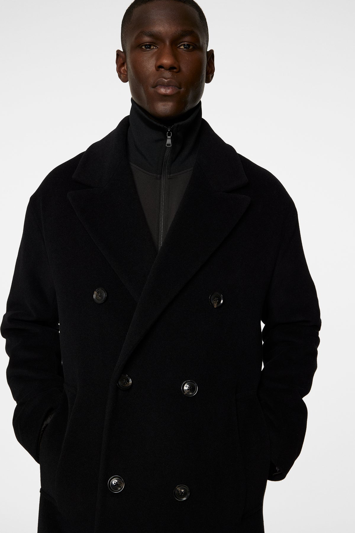 Willy Wool Coat in Black by J.Lindeberg