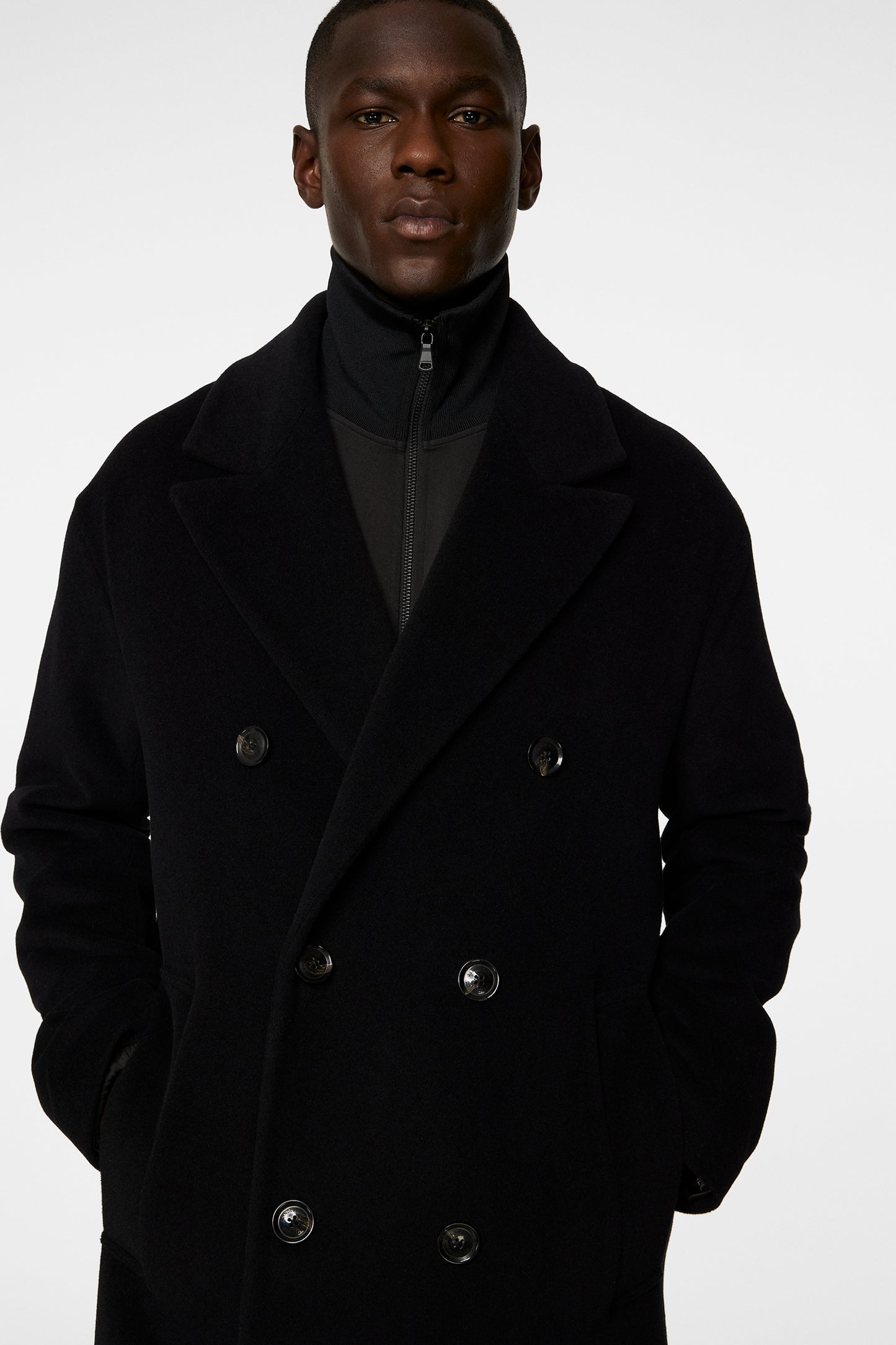 Willy Wool Coat in Black by J.Lindeberg