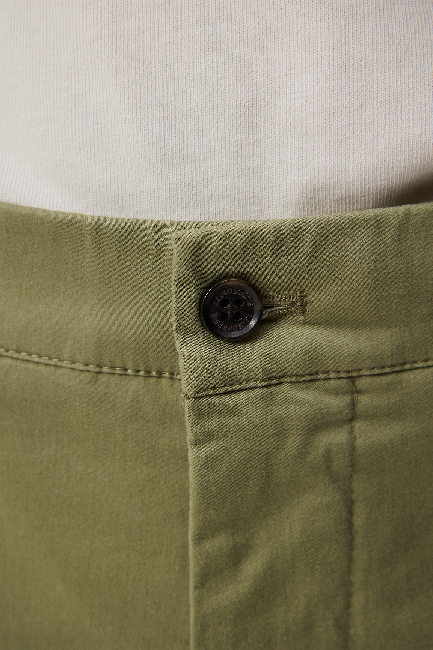 Nathan Cloud Satin Shorts in Oil Green by J.Lindeberg