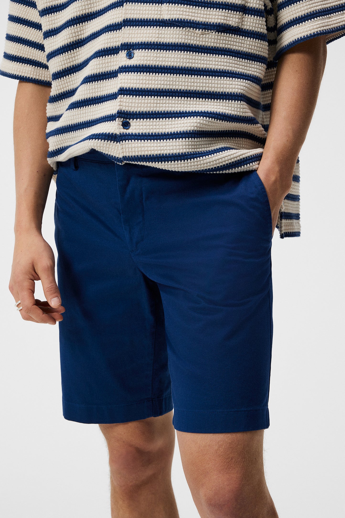 Nathan Cloud Satin Shorts in Estate Blue by J.Lindeberg