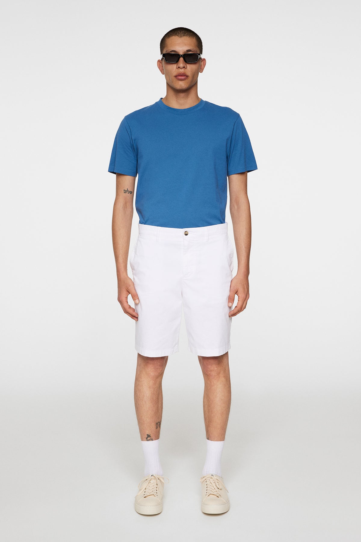 Shane Cloud Satin Shorts in White by J.Lindeberg