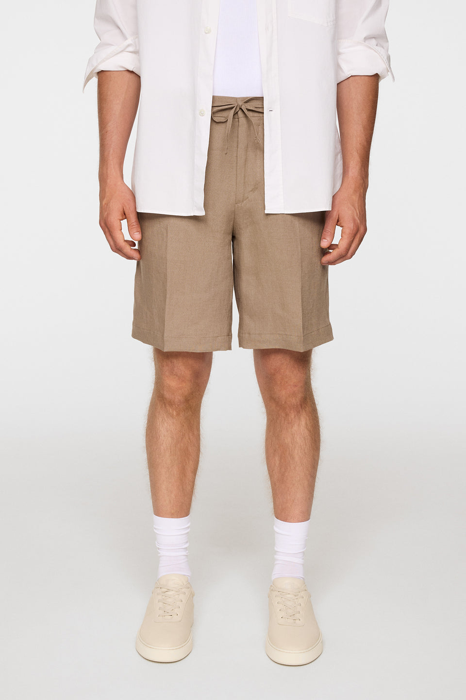 Brady Drape Linen Shorts / Sepia Tint