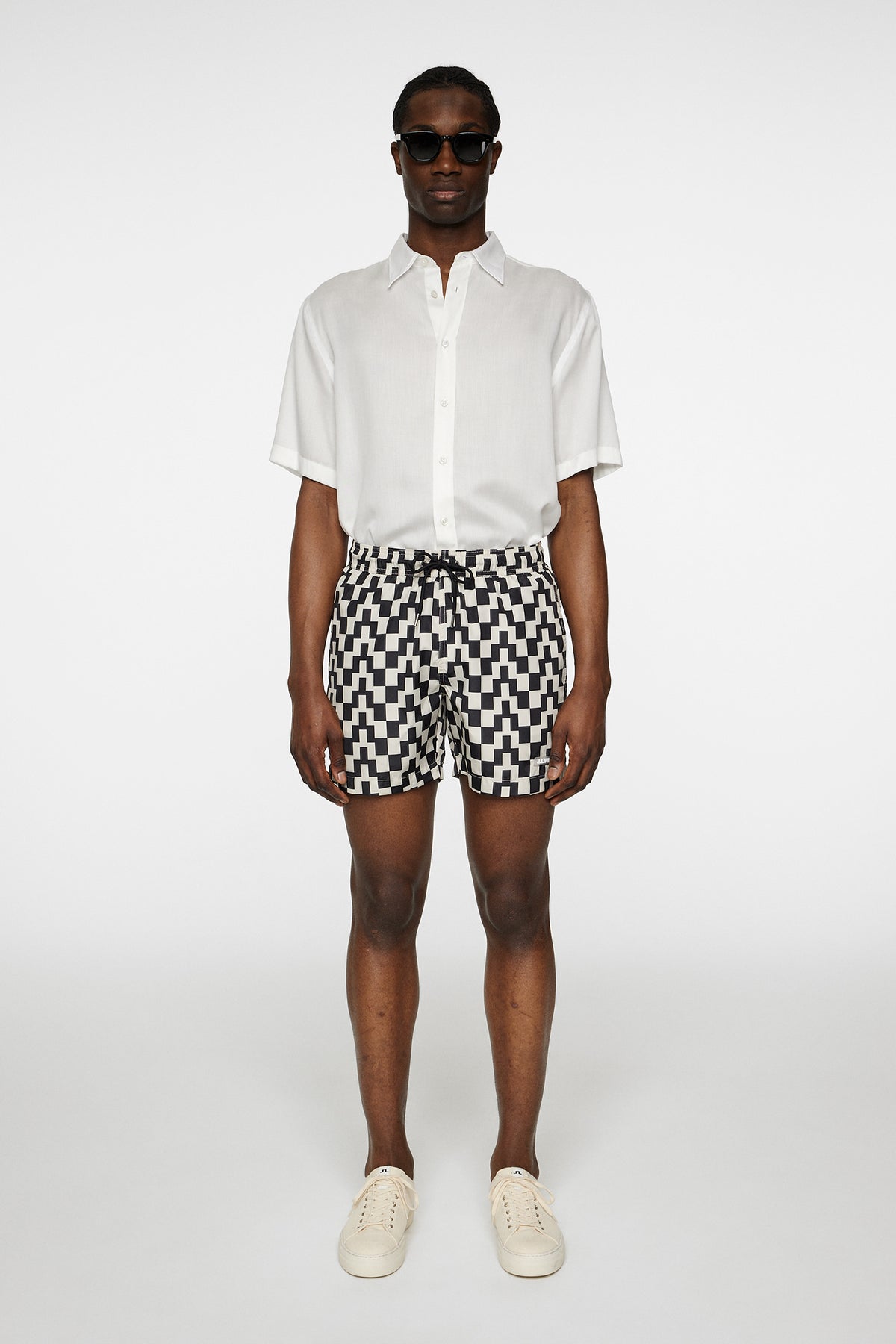 Banks Bridge Stack Swim Trunks in Bridge Stack Black M by J.Lindeberg