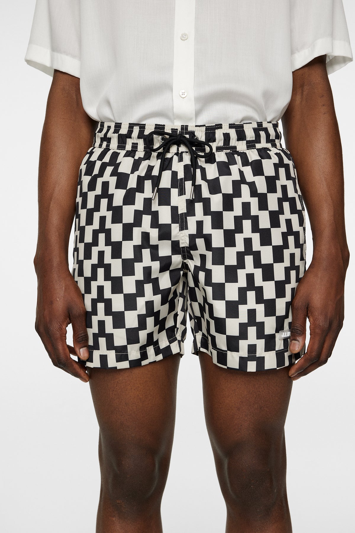Banks Bridge Stack Swim Trunks in Bridge Stack Black M by J.Lindeberg