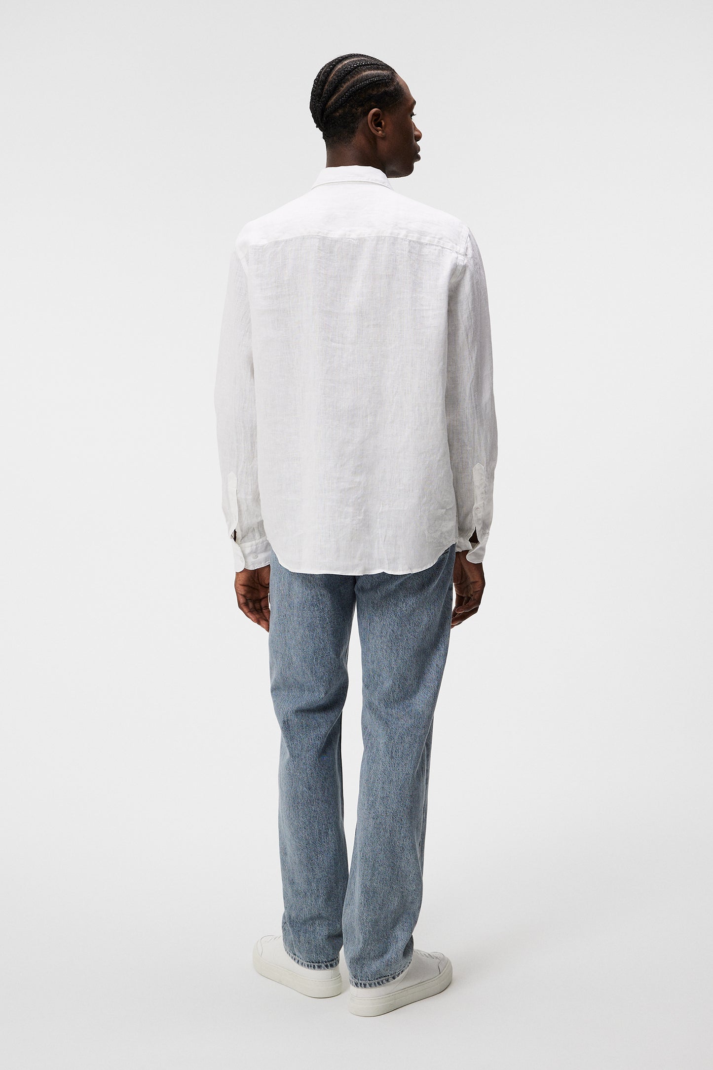 Reg LS Clean Linen Shirt in White by J.Lindeberg