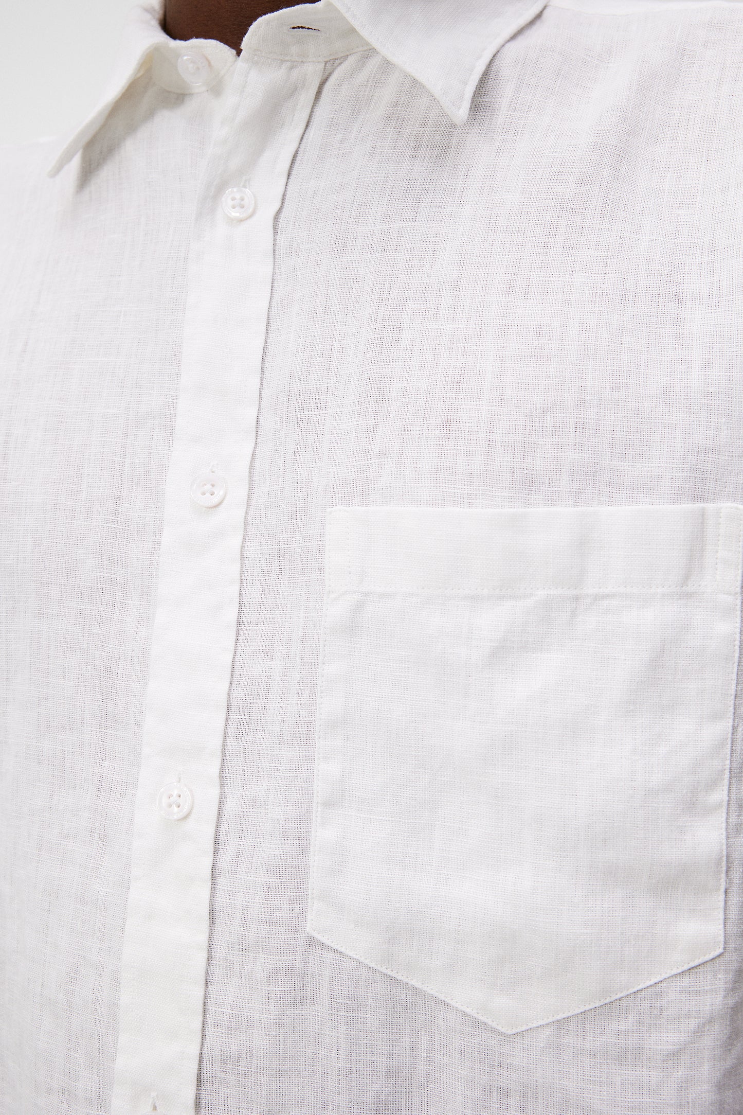 Reg LS Clean Linen Shirt in White by J.Lindeberg