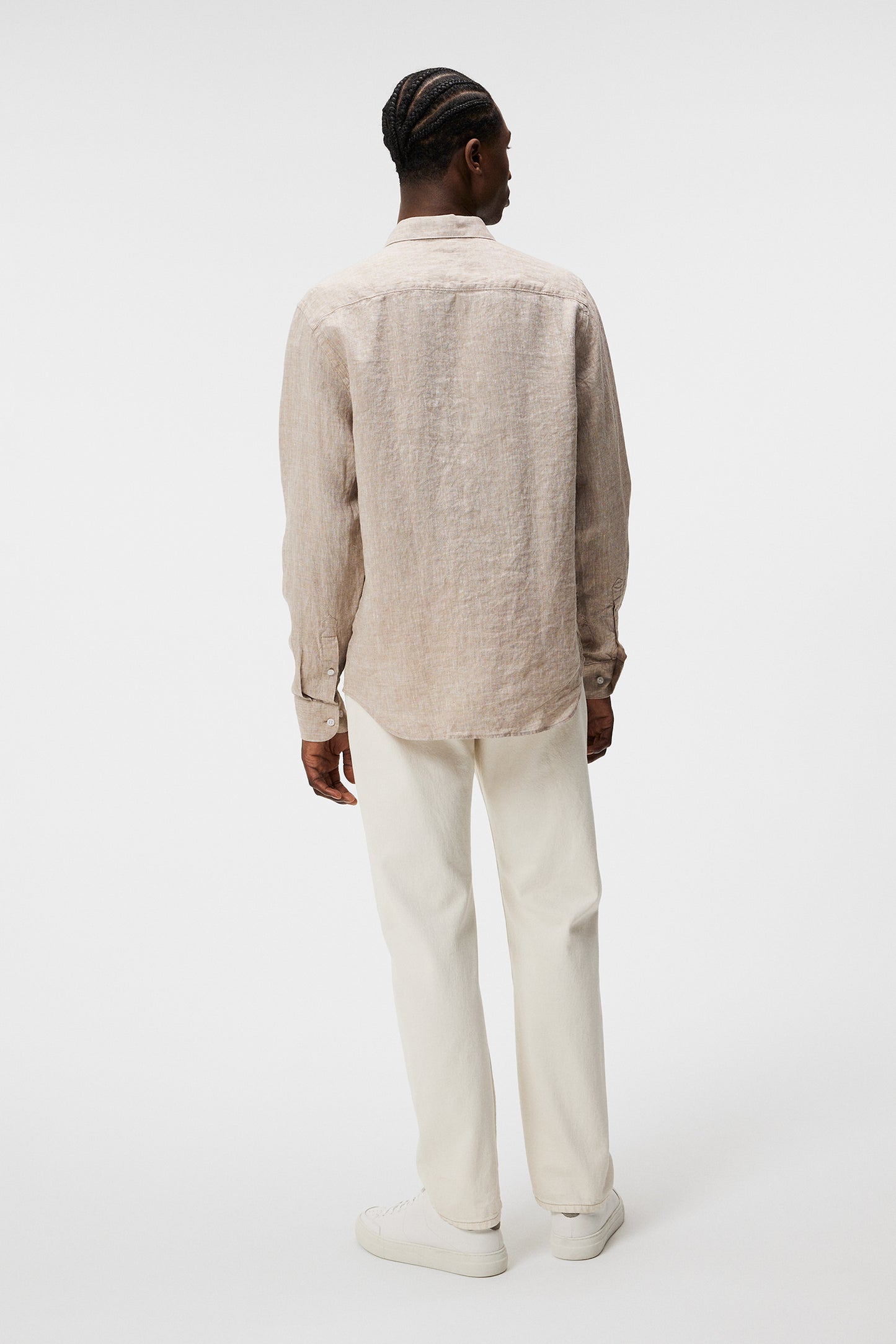 Slim LS Linen Melange Shirt in Batique Khaki by J.Lindeberg