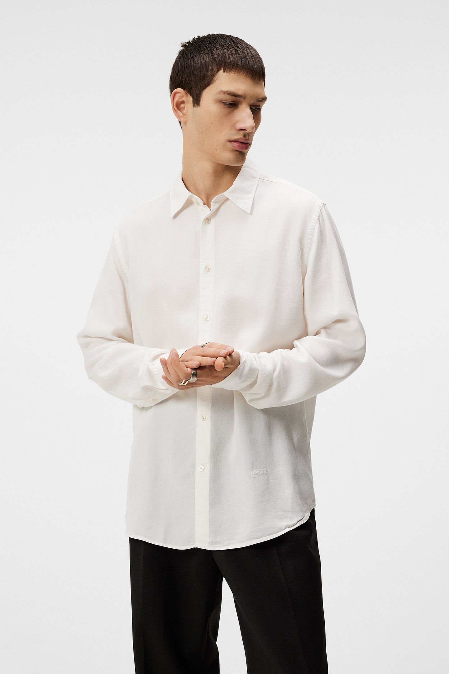 Slim LS Comfort Tencel Shirt in Cloud White by J.Lindeberg
