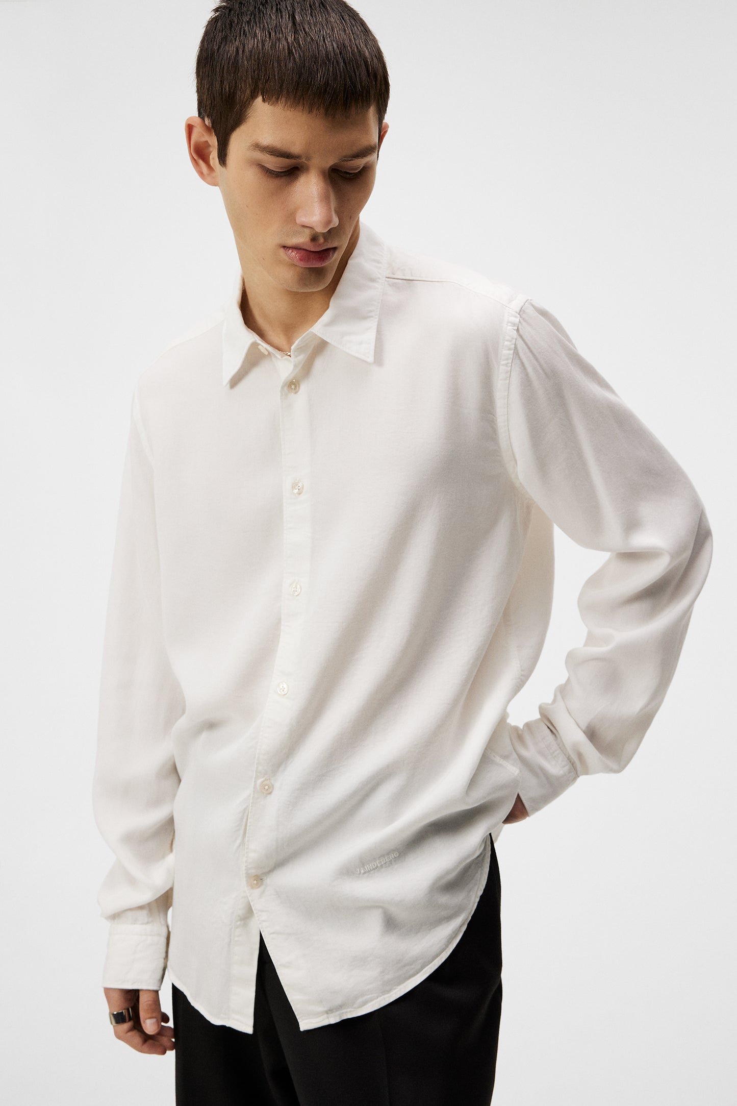 Slim LS Comfort Tencel Shirt in Cloud White by J.Lindeberg