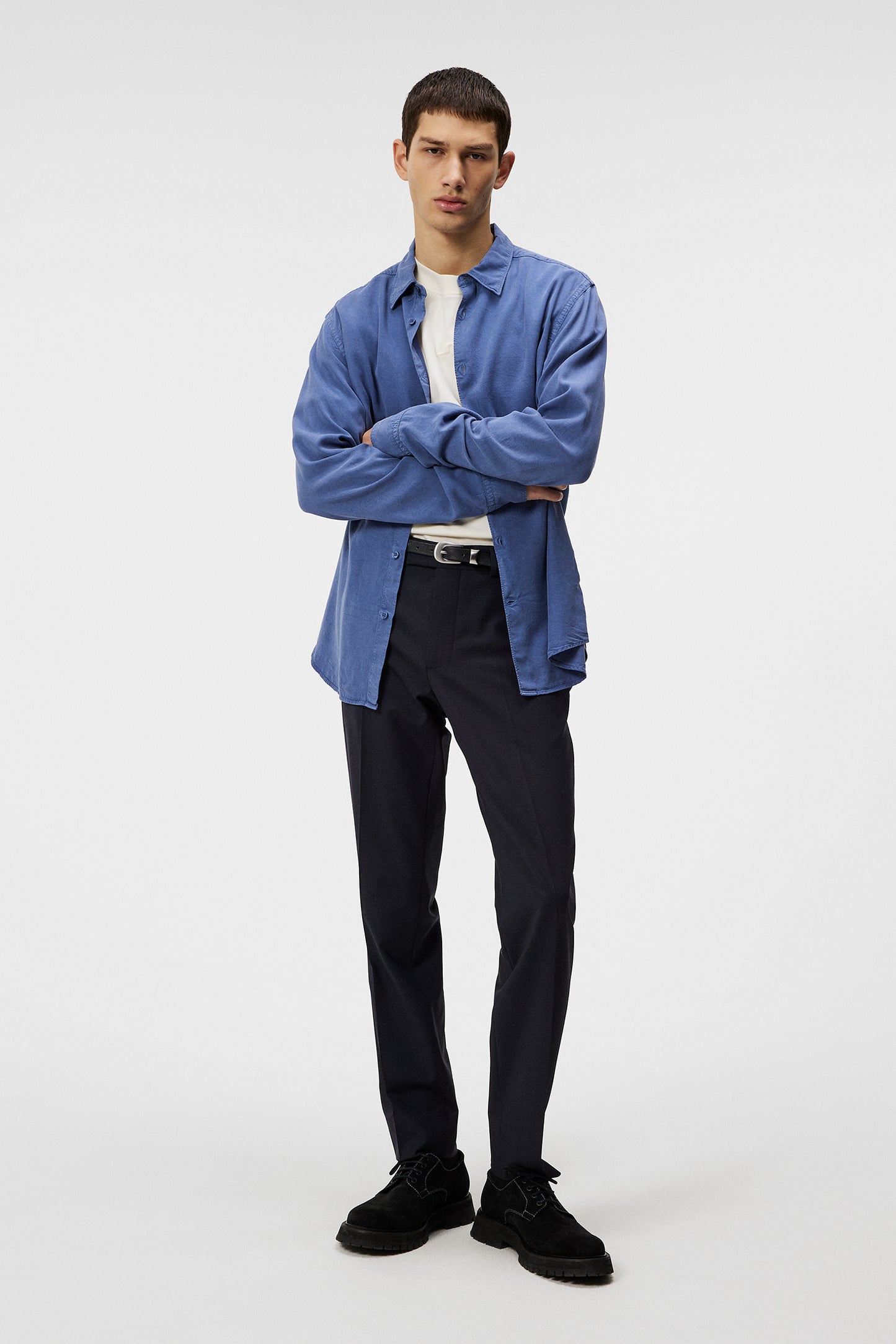Slim LS Comfort Tencel Shirt in Bijou Blue by J.Lindeberg