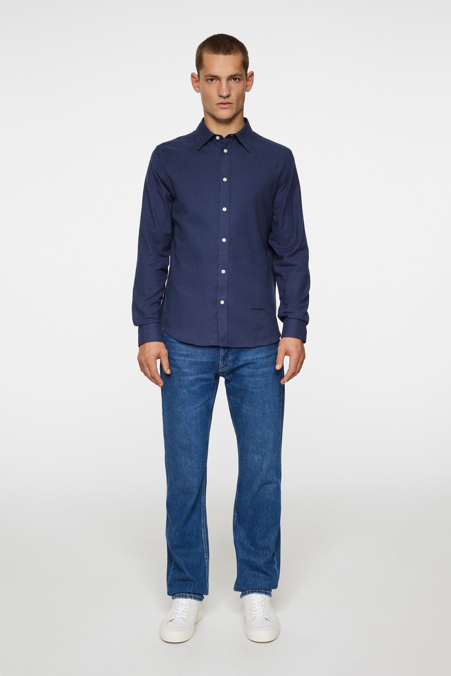 Light Flannel Slim Shirt in JL Navy by J.Lindeberg