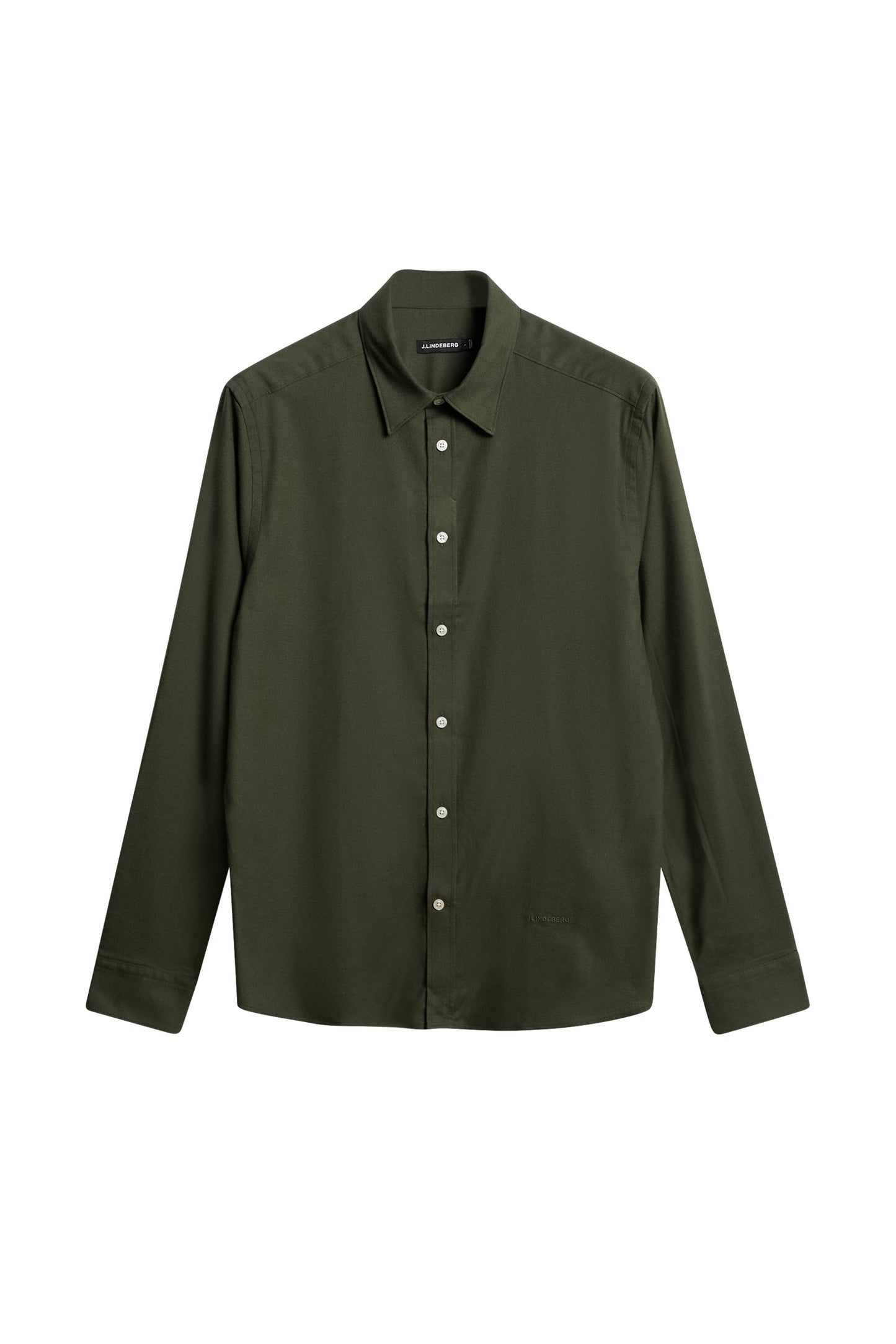 Light Flannel Slim Shirt in Forest Green by J.Lindeberg