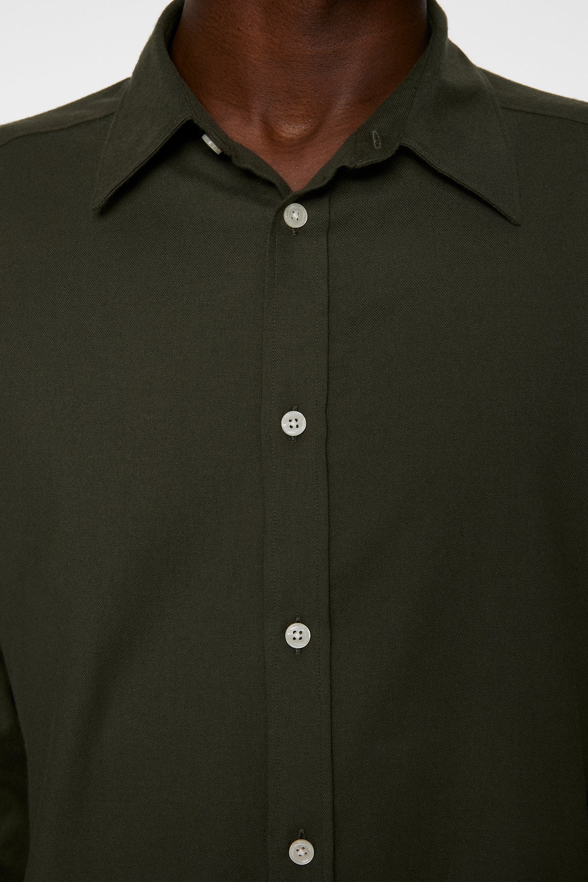 Light Flannel Slim Shirt in Forest Green by J.Lindeberg