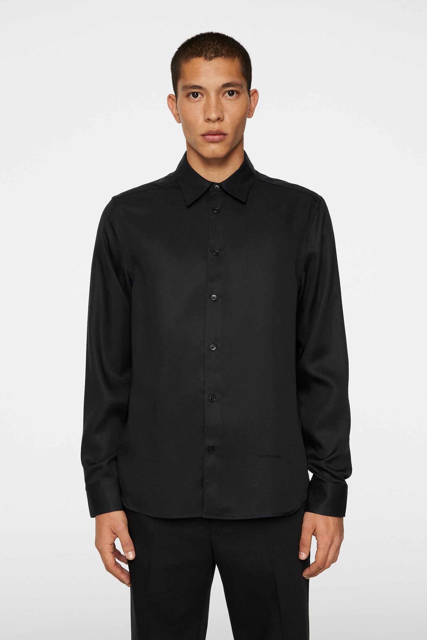 Slim LS Comfort Tencel Shirt in Black by J.Lindeberg