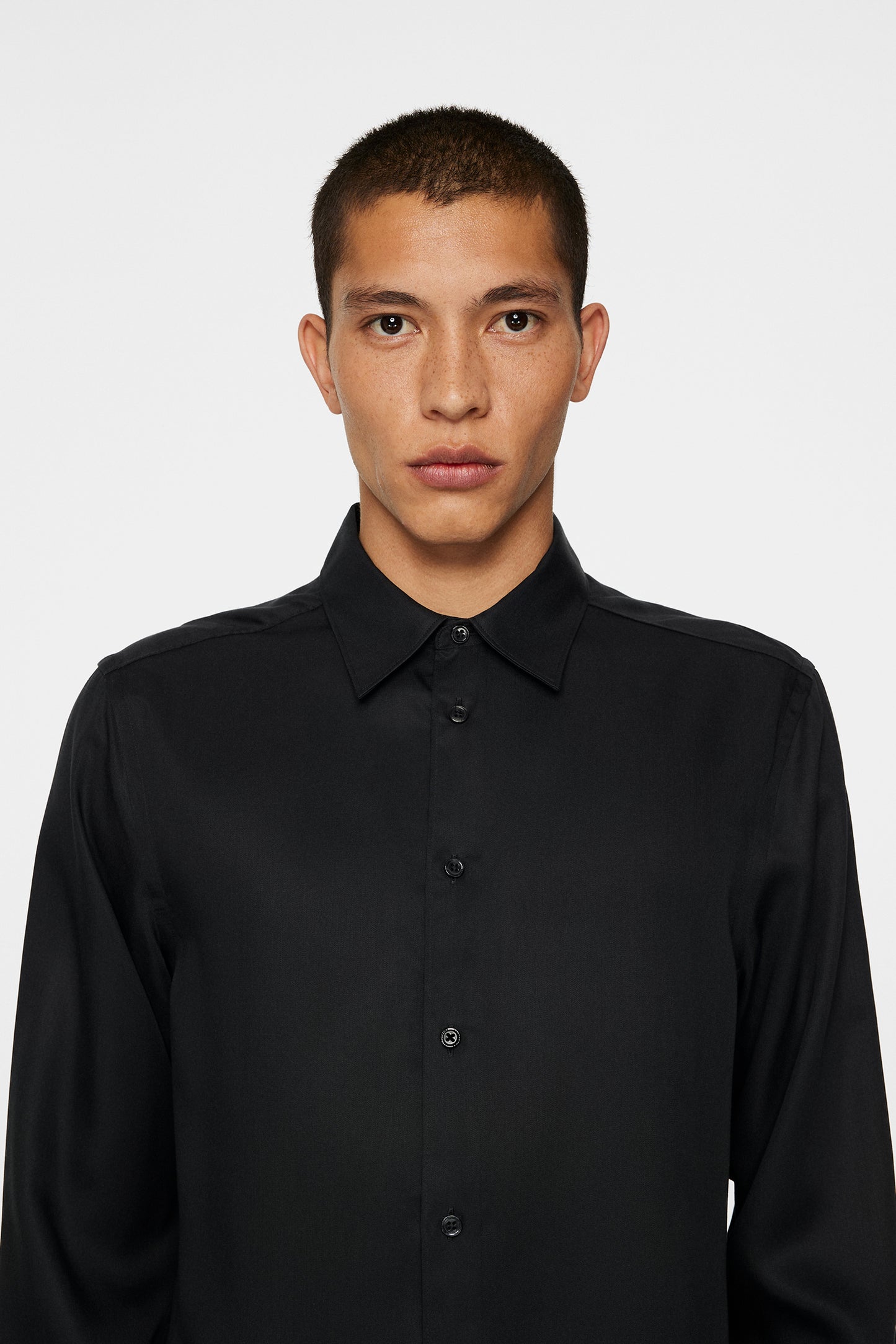 Slim LS Comfort Tencel Shirt in Black by J.Lindeberg